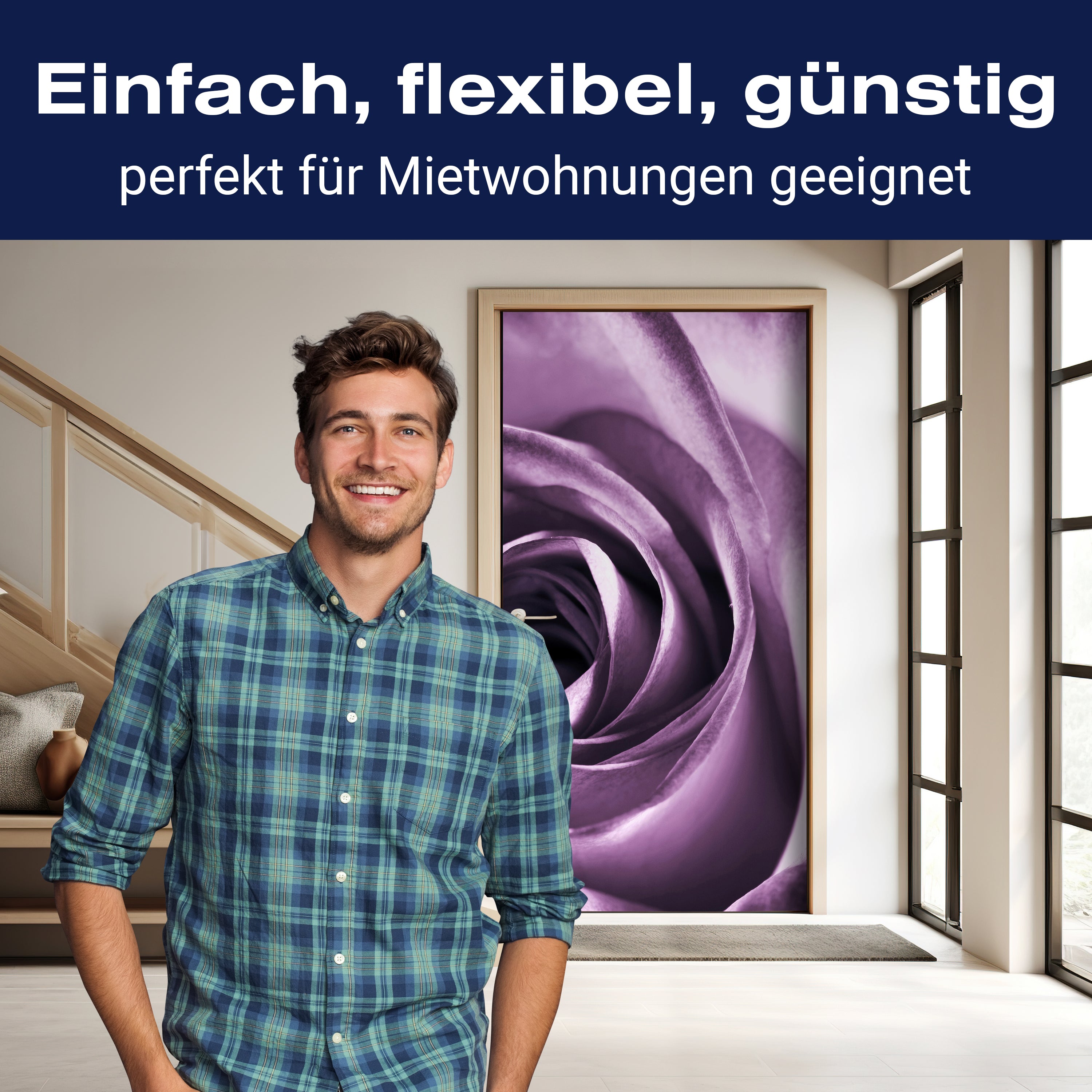 Türtapete violette Rose M0051 - Bild 3 Türtapete violette Rose M0051 - Bild 3