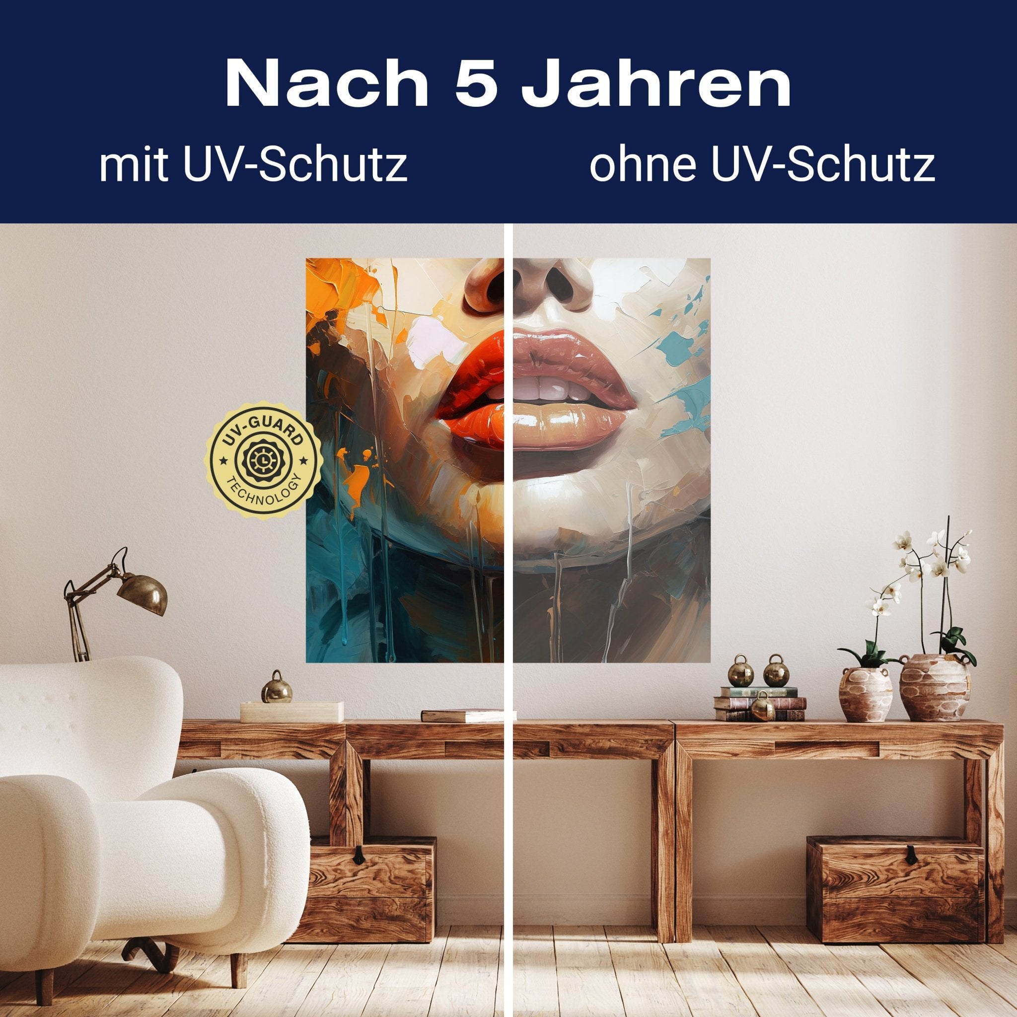 Quadratische Fototapete Malerei Frau Lippen M0052 - Bild 9 Quadratische Fototapete Malerei Frau Lippen M0052 - Bild 9