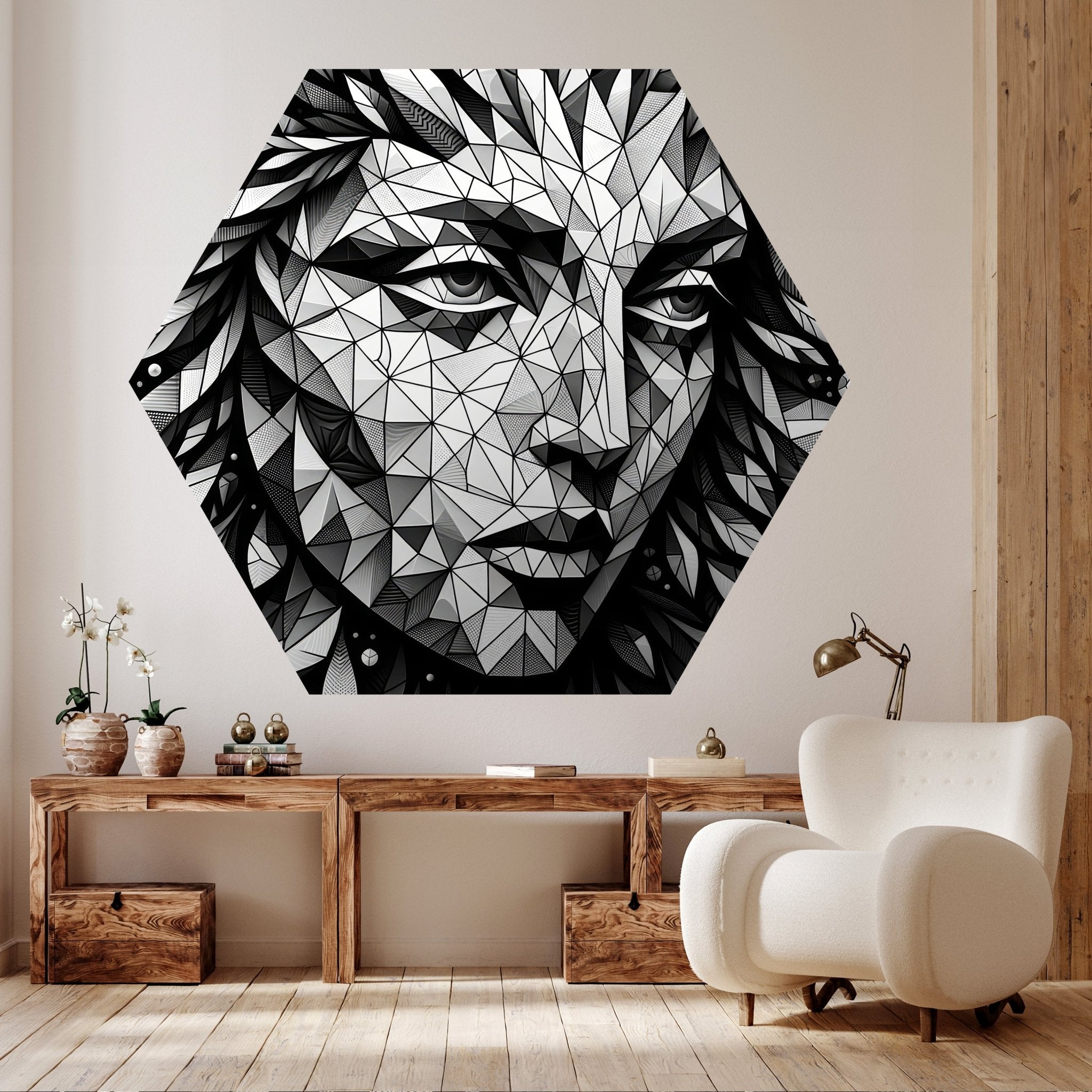 Hexagon-Fototapete geometrisches Gesicht, Kunst M0053 - Bild 2 Hexagon-Fototapete geometrisches Gesicht, Kunst M0053 - Bild 2