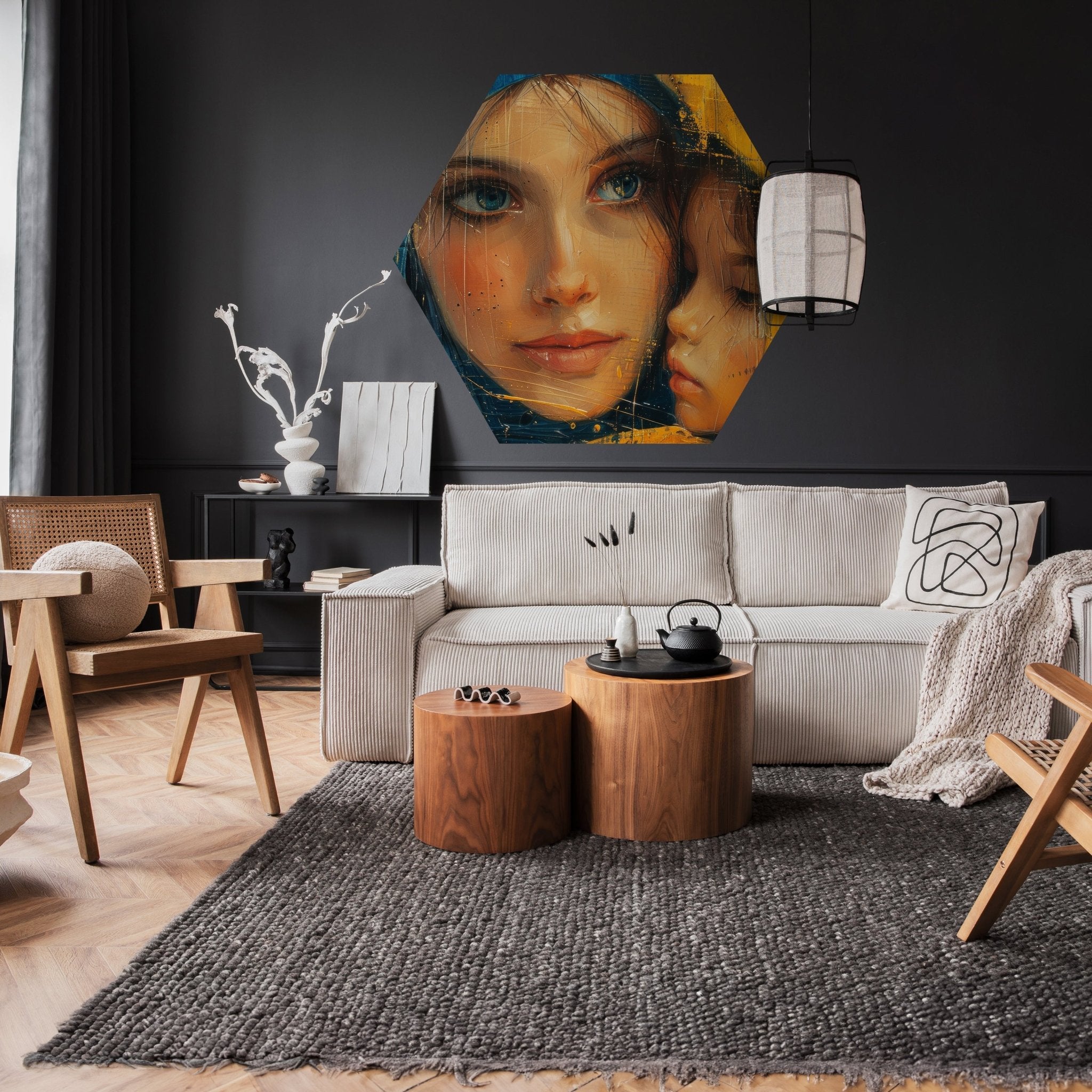 Hexagon-Fototapete Malerei Frau Kind M0054 - Bild 2 Hexagon-Fototapete Malerei Frau Kind M0054 - Bild 2