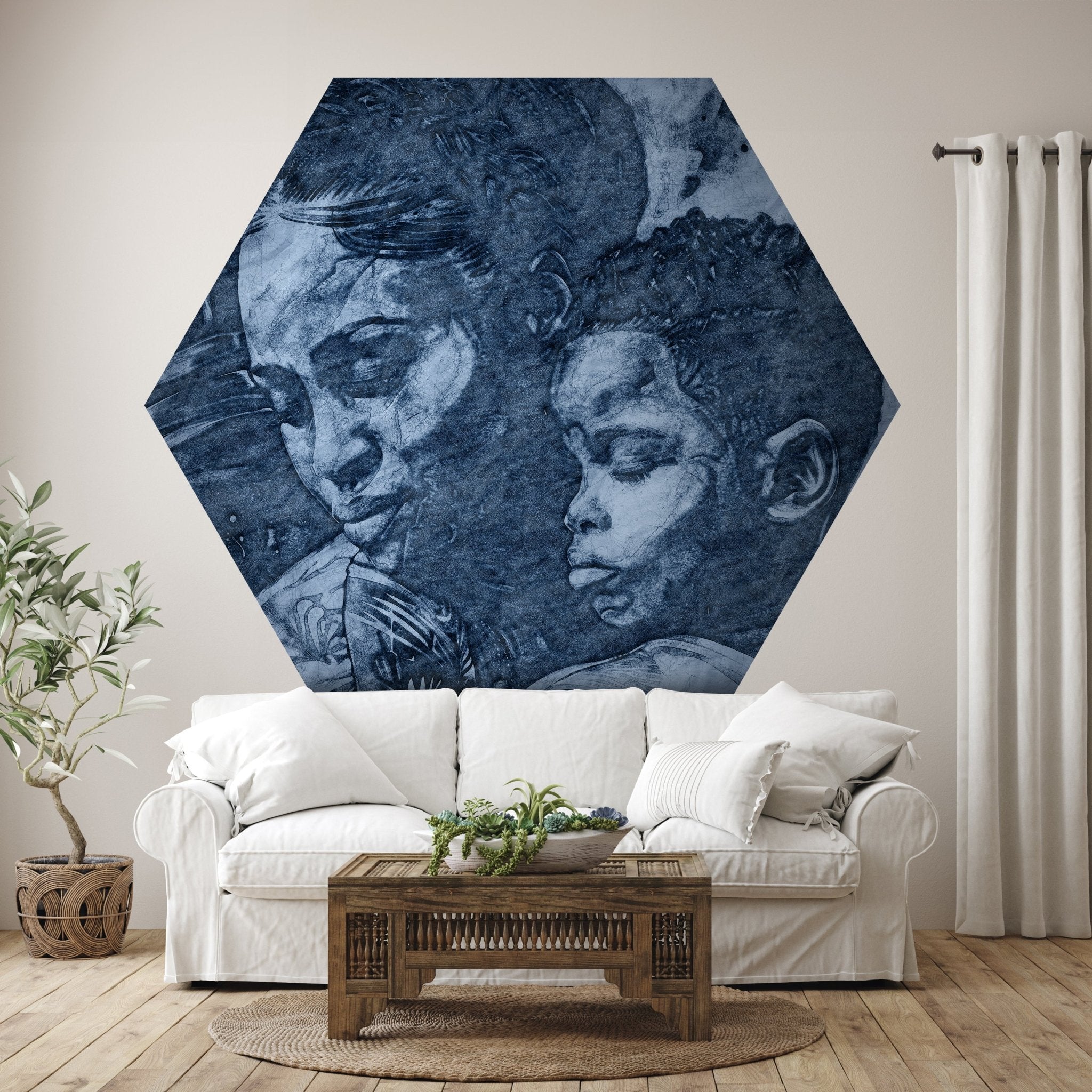 Hexagon-Fototapete Mutter und Kind M0055 - Bild 1 Hexagon-Fototapete Mutter und Kind M0055 - Bild 1