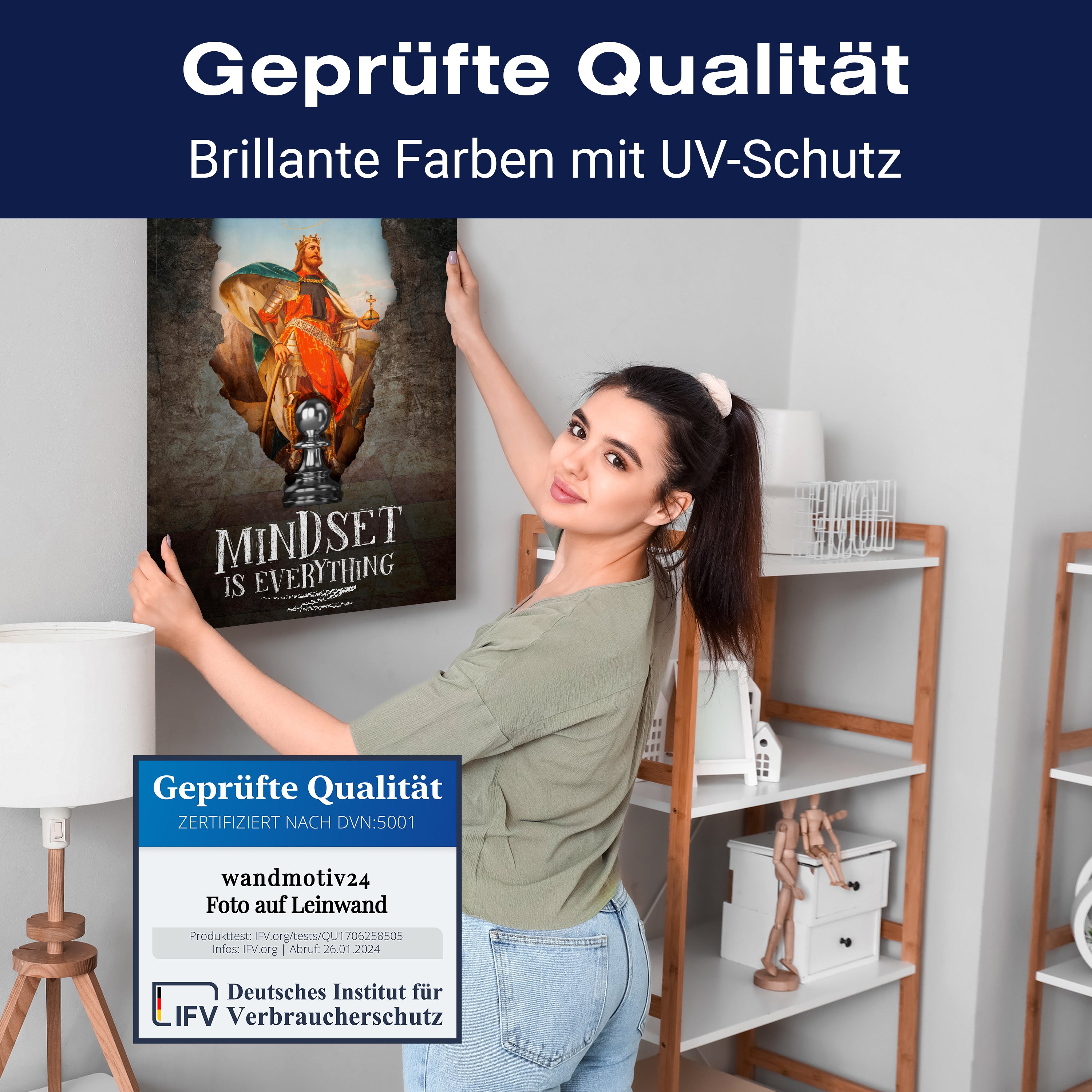 Leinwandbild Motivation, Hochformat, Mindset König M0055 kaufen - Bild 4 Leinwandbild Motivation, Hochformat, Mindset König M0055 kaufen - Bild 4