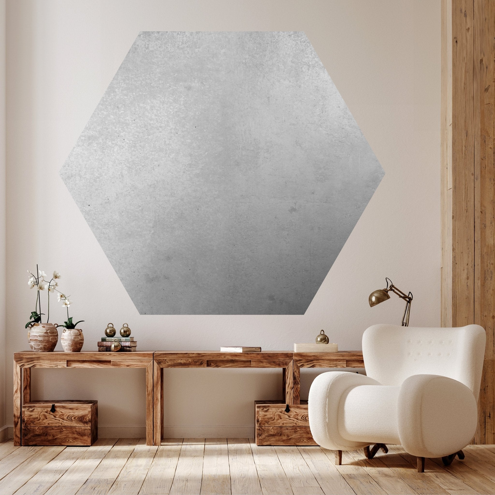 Hexagon-Fototapete Vintage Beton-mauer Grau M0056 - Bild 2 Hexagon-Fototapete Vintage Beton-mauer Grau M0056 - Bild 2