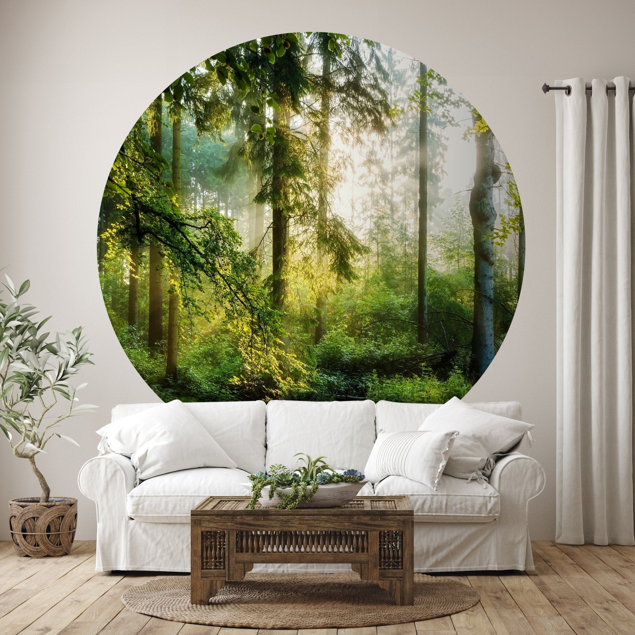 Runde Fototapete Wald Wiese Bäume M0060 - Bild 1 Runde Fototapete Wald Wiese Bäume M0060 - Bild 1