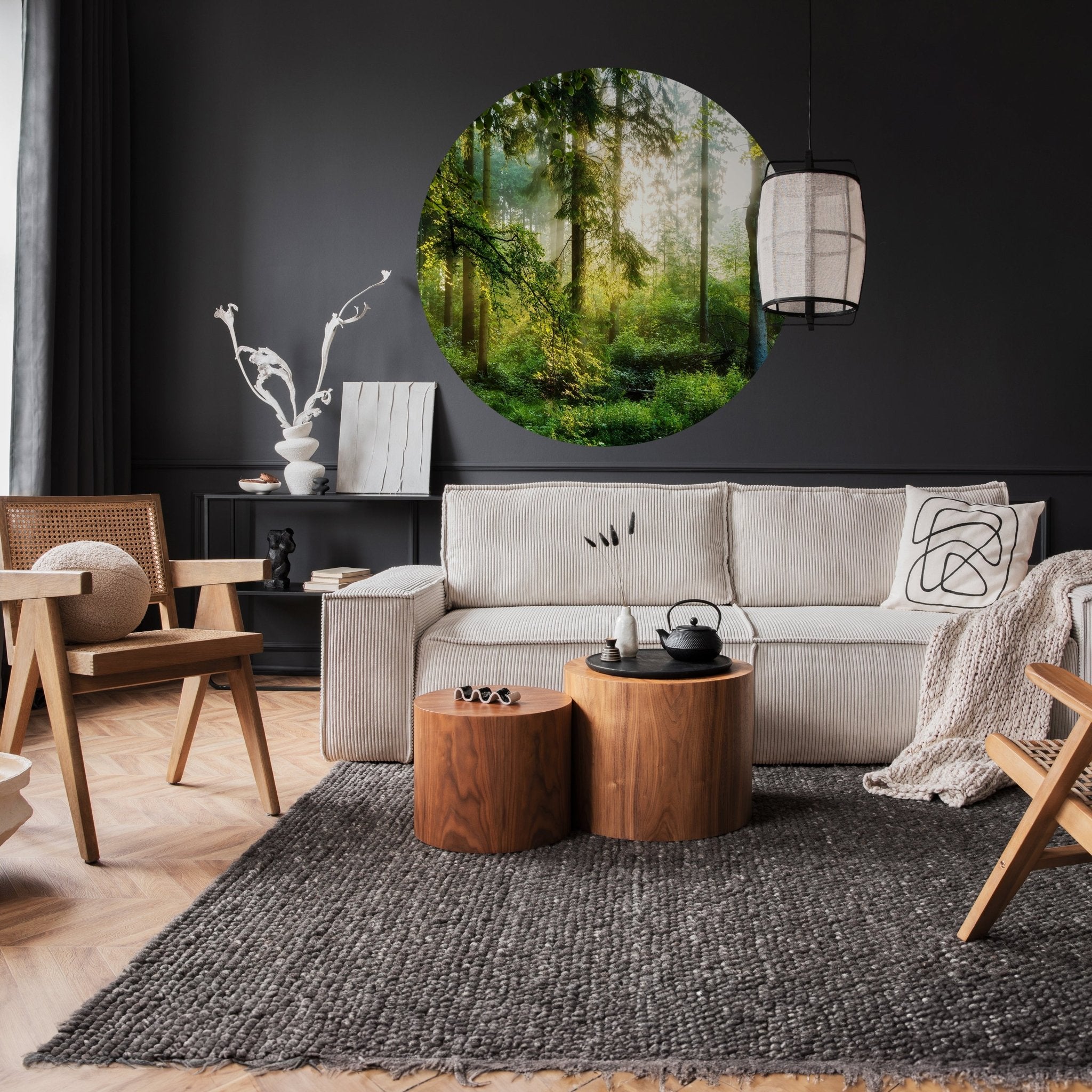 Runde Fototapete Wald Wiese Bäume M0060 - Bild 2 Runde Fototapete Wald Wiese Bäume M0060 - Bild 2