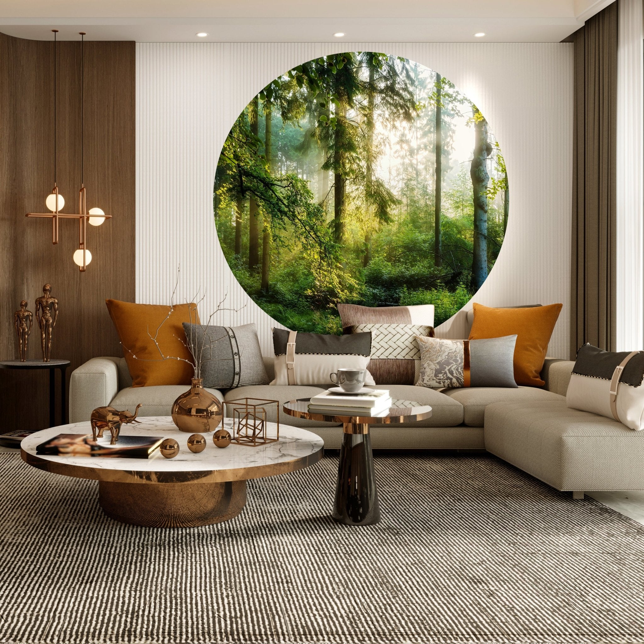 Runde Fototapete Wald Wiese Bäume M0060 - Bild 3 Runde Fototapete Wald Wiese Bäume M0060 - Bild 3