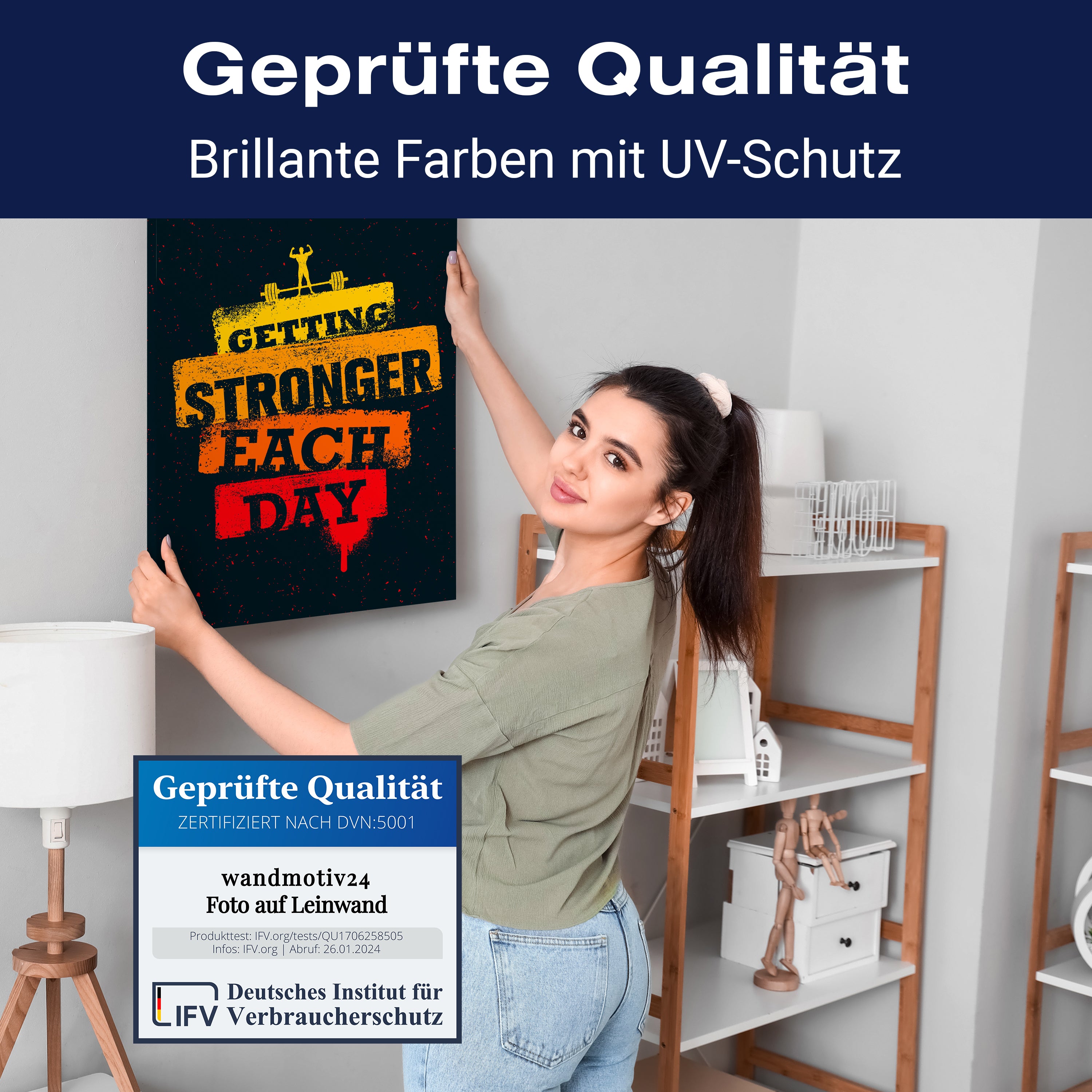Leinwandbild Motivation, Hochformat, get stronger M0061 kaufen - Bild 4 Leinwandbild Motivation, Hochformat, get stronger M0061 kaufen - Bild 4