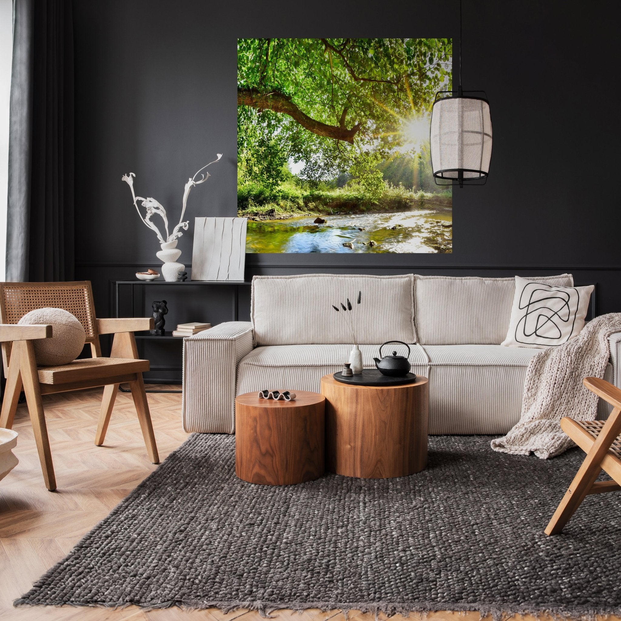 Quadratische Fototapete Wald mit Fluss M0061 - Bild 2 Quadratische Fototapete Wald mit Fluss M0061 - Bild 2