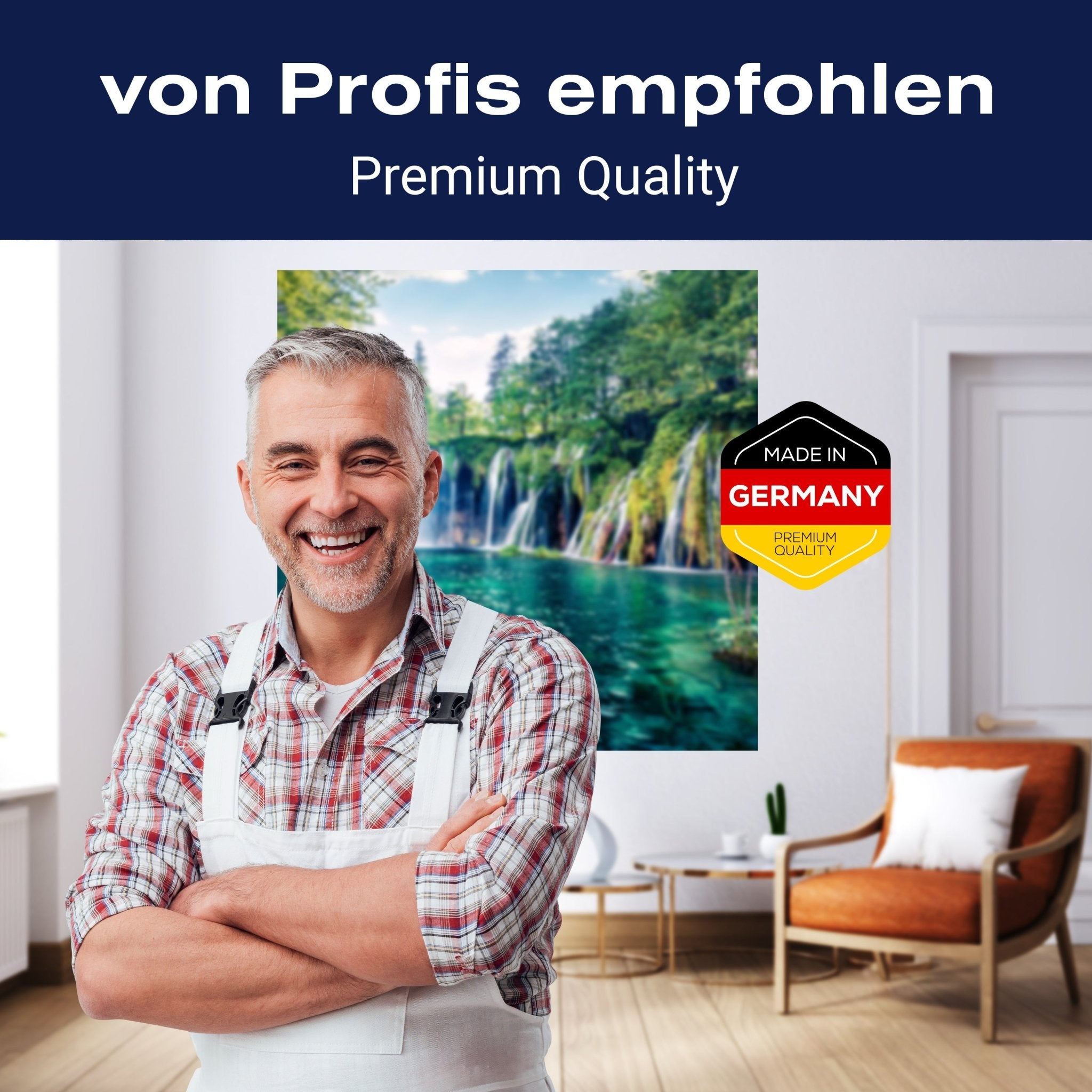 Quadratische Fototapete Wasserfall mit See M0062 - Bild 5 Quadratische Fototapete Wasserfall mit See M0062 - Bild 5