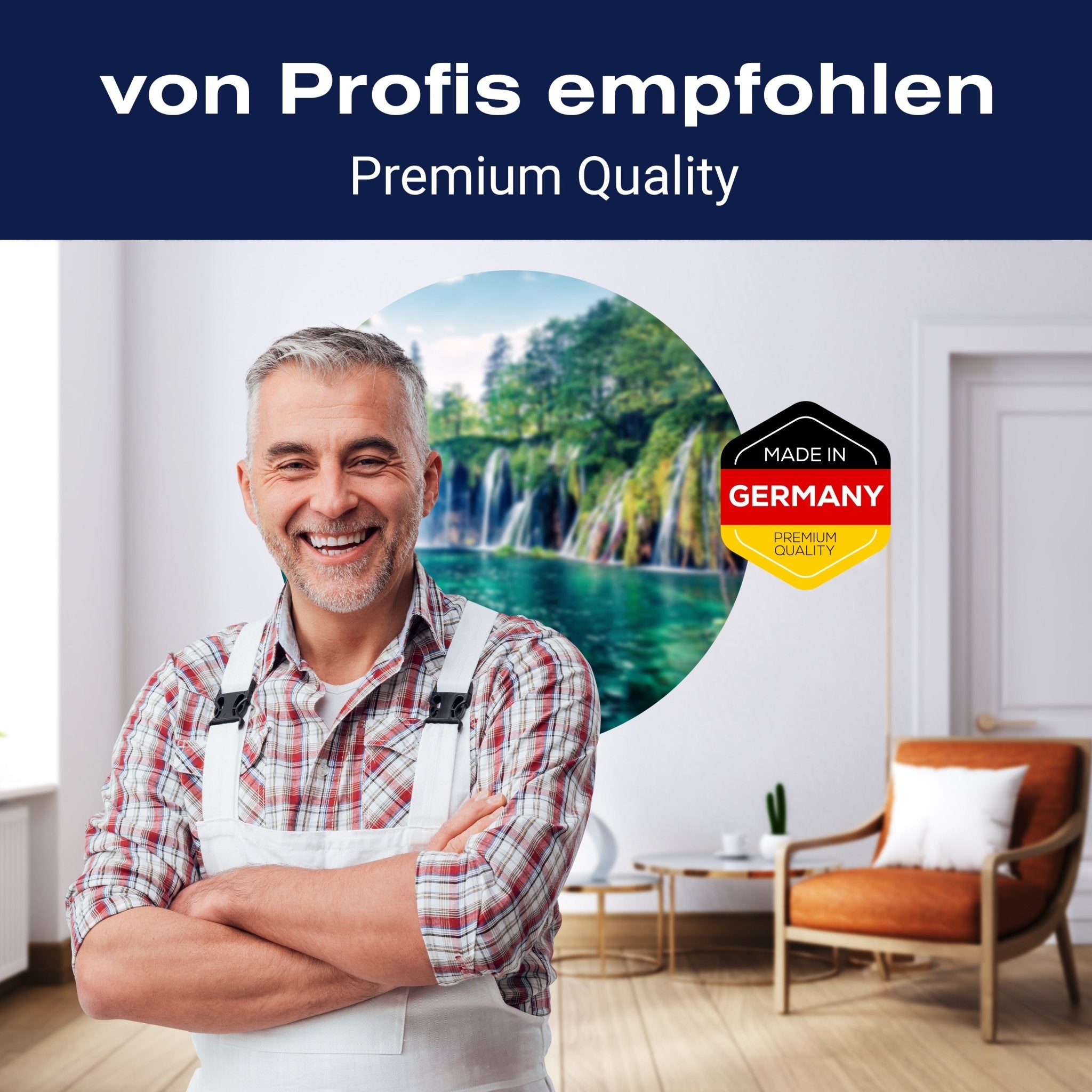 Runde Fototapete Wasserfall mit See M0062 - Bild 5 Runde Fototapete Wasserfall mit See M0062 - Bild 5