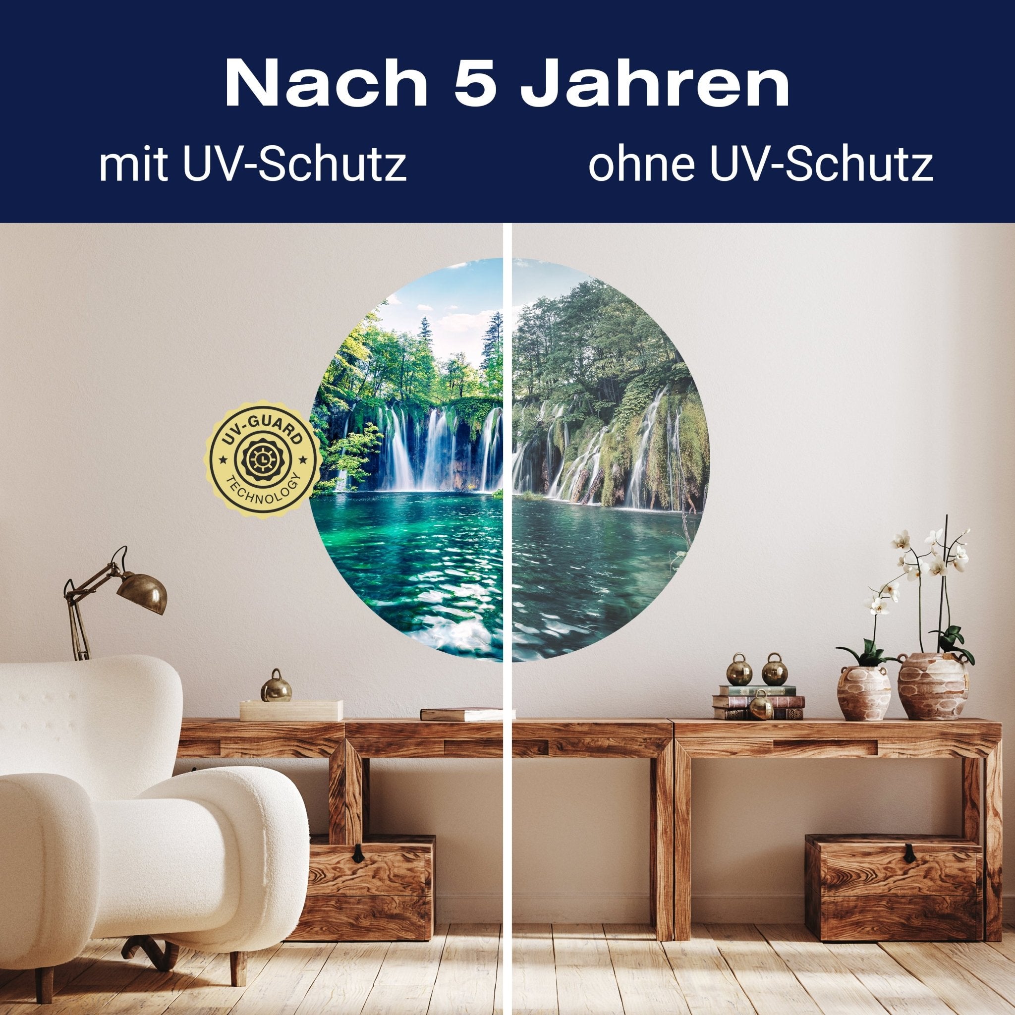 Runde Fototapete Wasserfall mit See M0062 - Bild 9 Runde Fototapete Wasserfall mit See M0062 - Bild 9