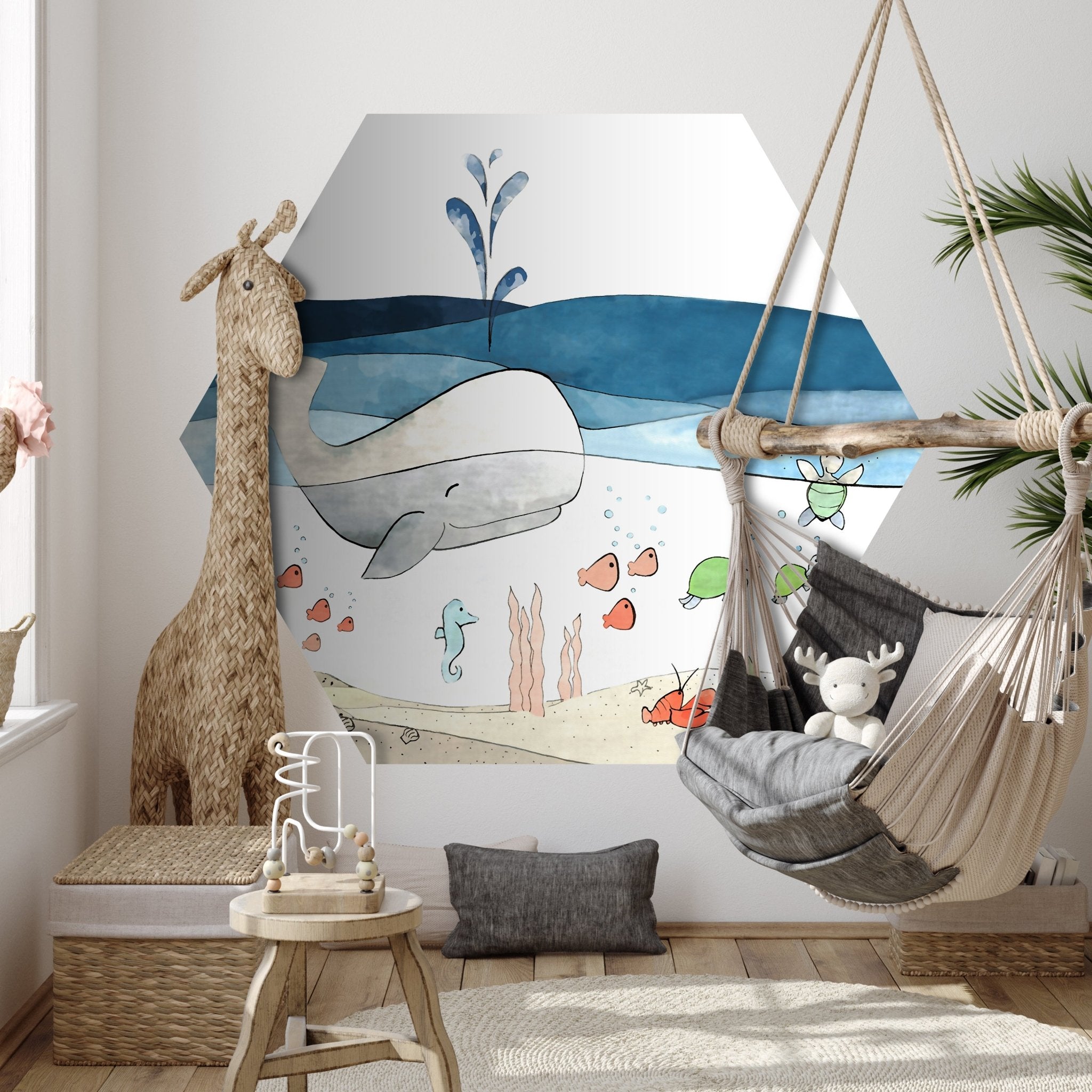 Hexagon-Fototapete Wal Schildkröte Meer M0063 - Bild 3 Hexagon-Fototapete Wal Schildkröte Meer M0063 - Bild 3