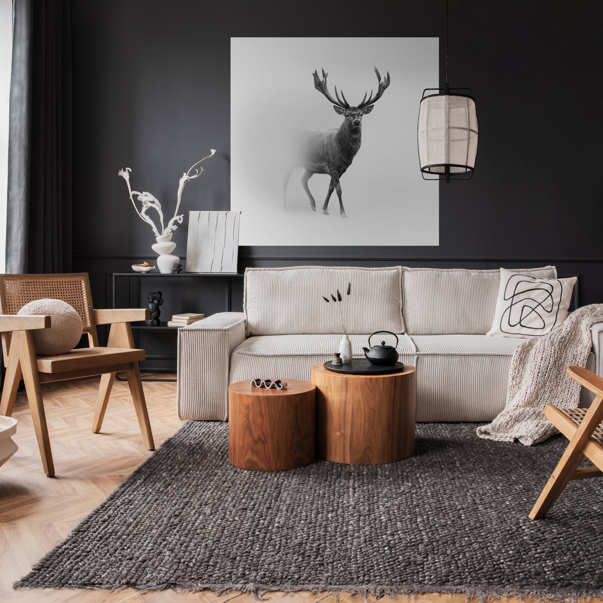 Quadratische Fototapete Hirsch im Nebel M0064 - Bild 2 Quadratische Fototapete Hirsch im Nebel M0064 - Bild 2