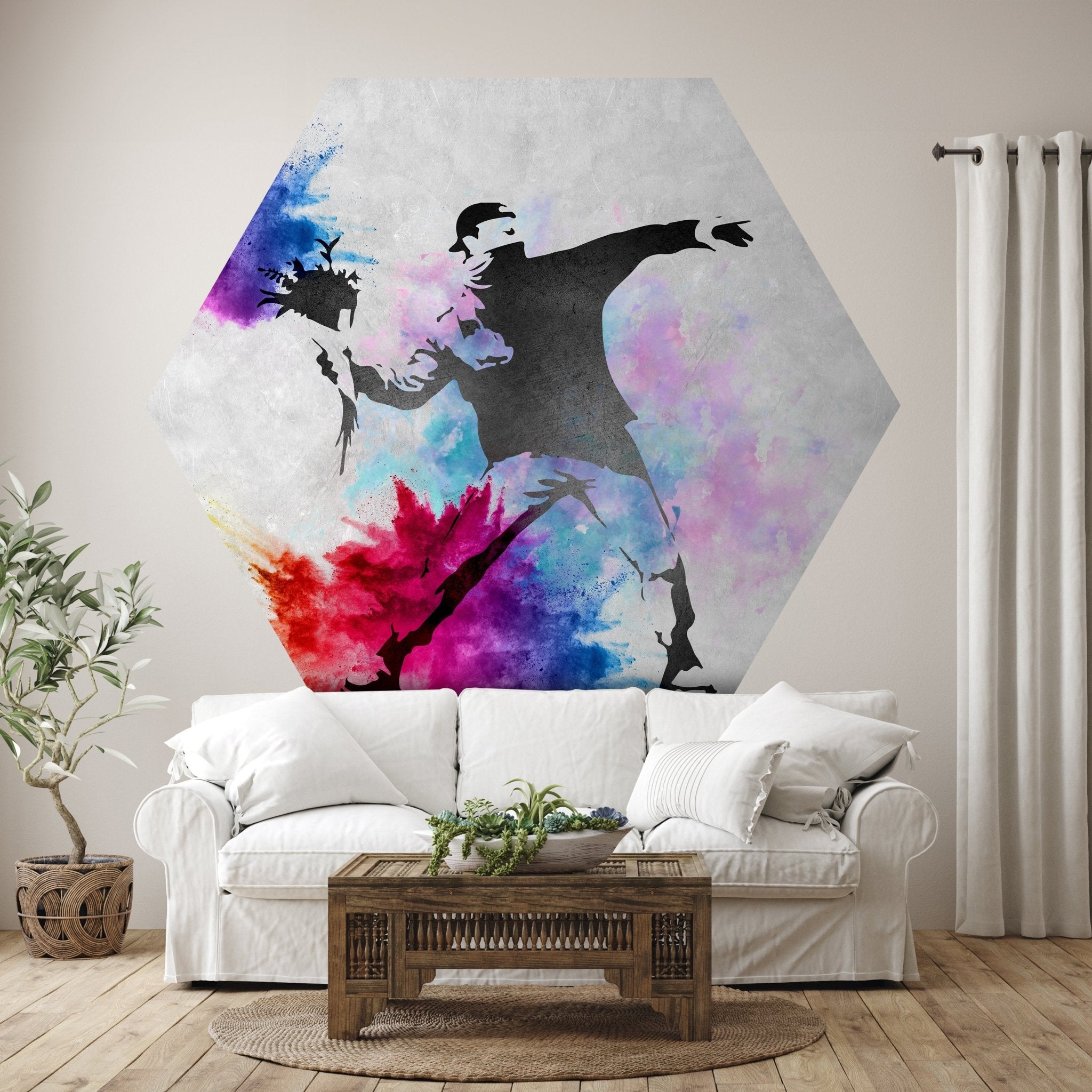 Hexagon-Fototapete Banksy Street Art M0066 - Bild 1 Hexagon-Fototapete Banksy Street Art M0066 - Bild 1