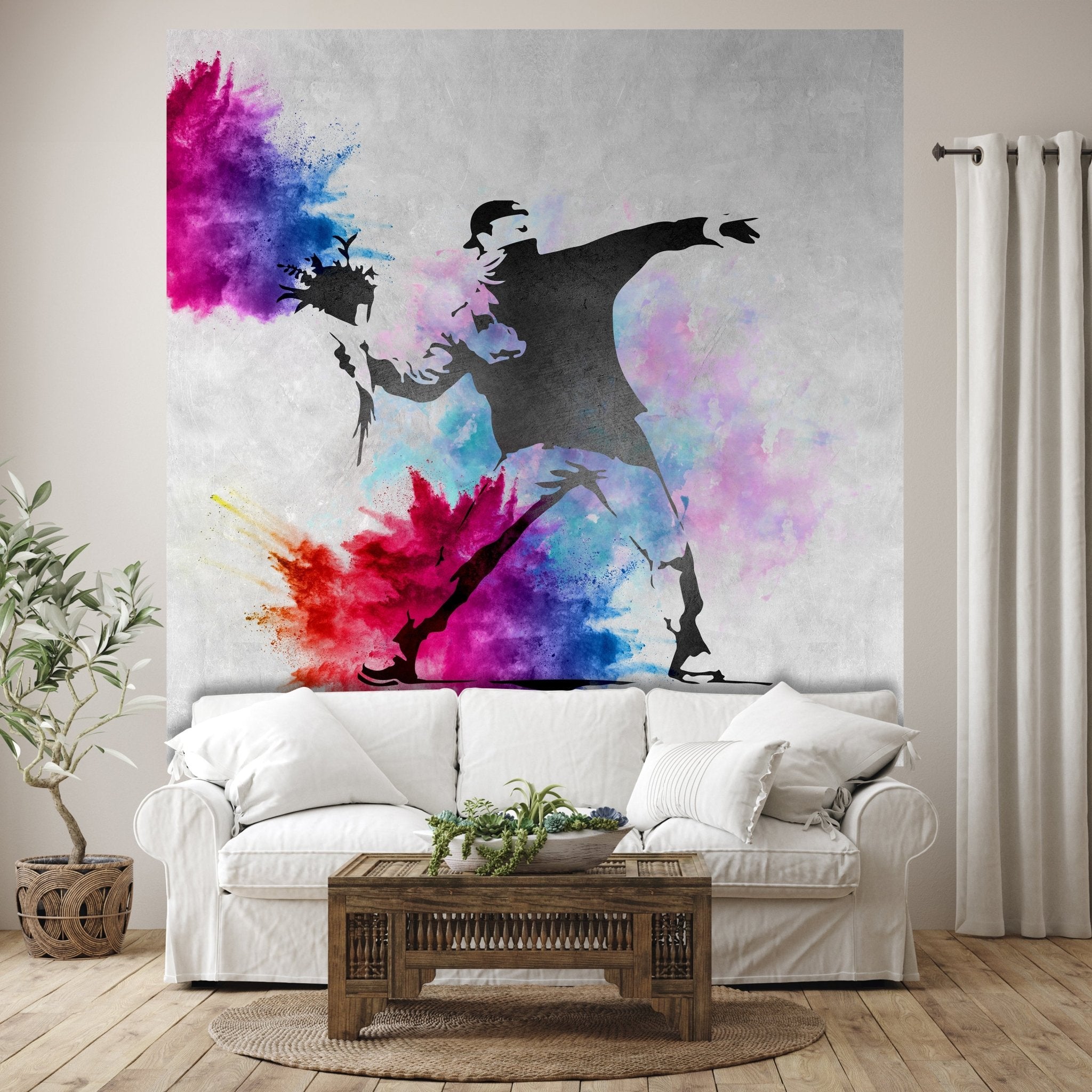 Quadratische Fototapete Banksy Street Art M0066 - Bild 1 Quadratische Fototapete Banksy Street Art M0066 - Bild 1