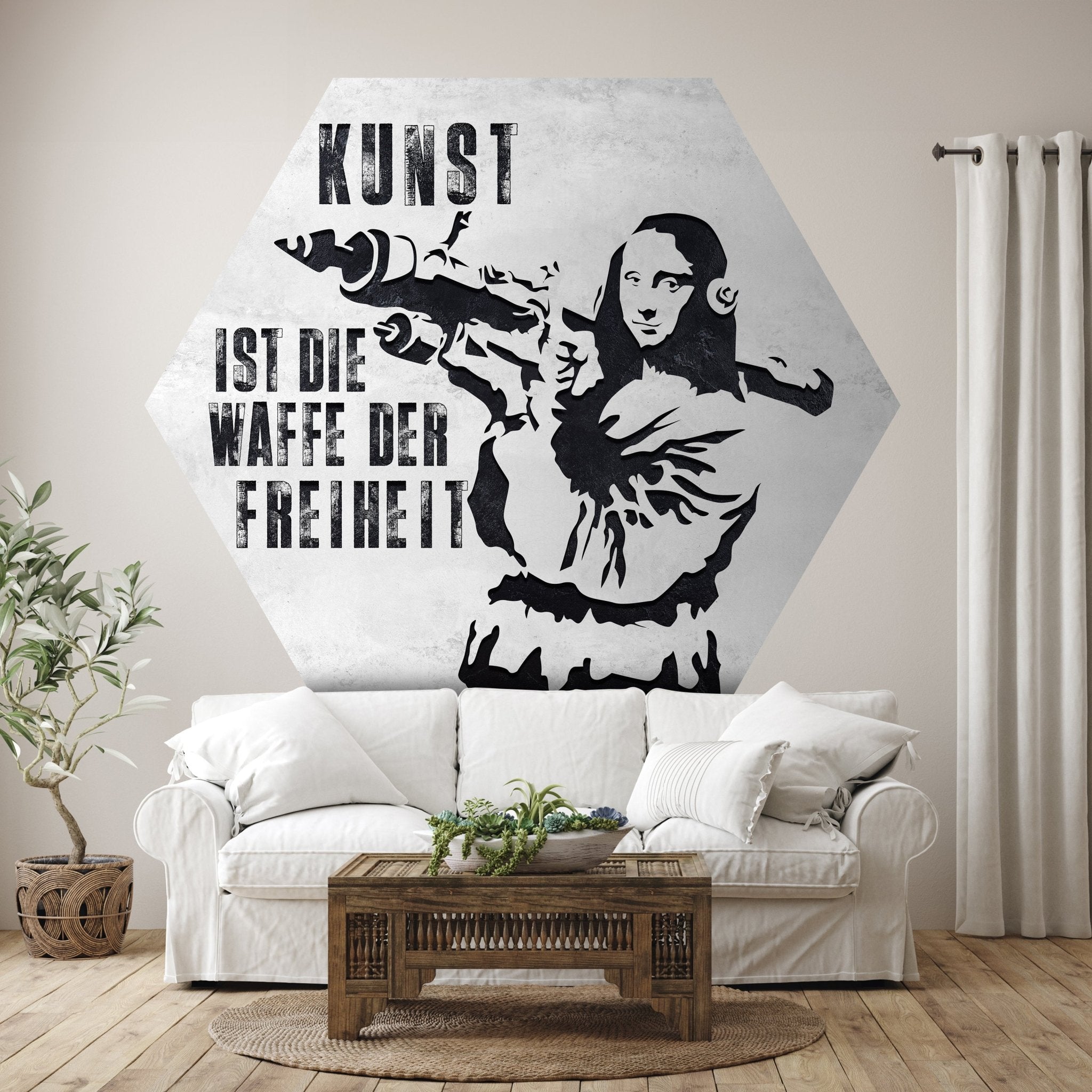 Hexagon-Fototapete Banksy Street Art M0067 - Bild 1 Hexagon-Fototapete Banksy Street Art M0067 - Bild 1