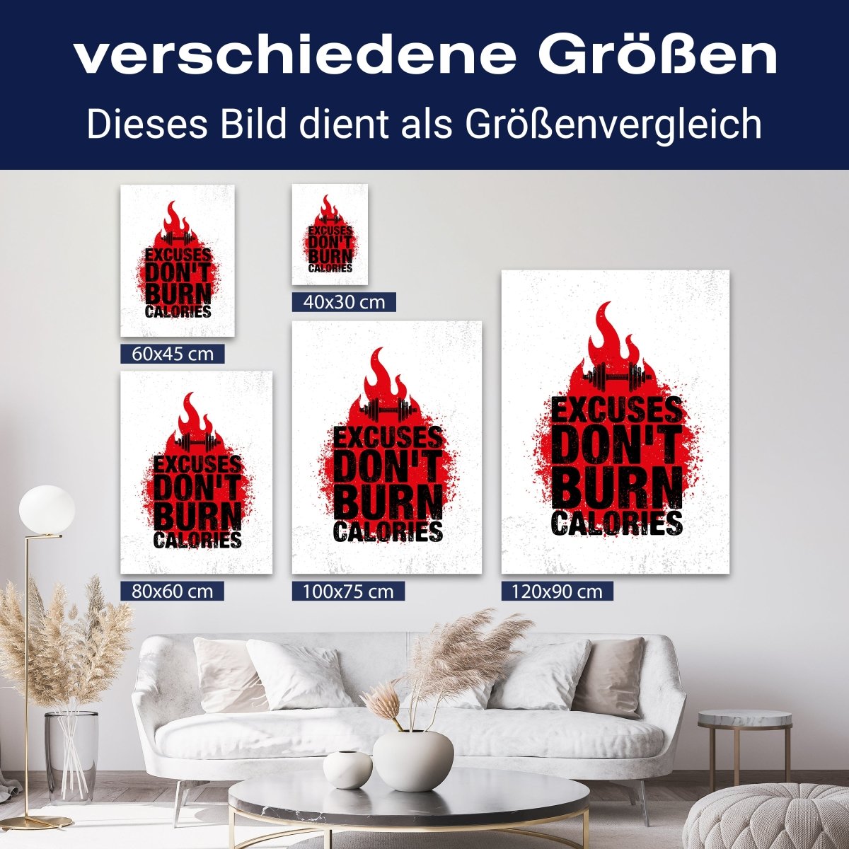 Leinwandbild Motivation, Hochformat, burn calories M0068 kaufen - Bild 8 Leinwandbild Motivation, Hochformat, burn calories M0068 kaufen - Bild 8