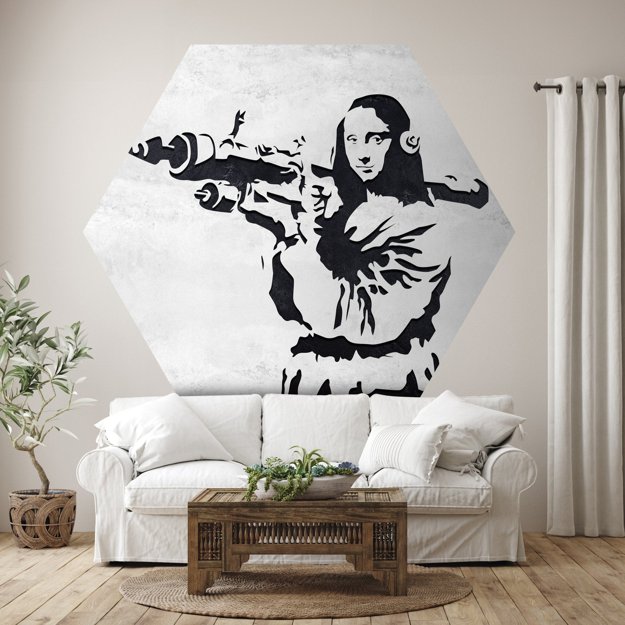 Hexagon-Fototapete Banksy Street Art M0069 - Bild 1 Hexagon-Fototapete Banksy Street Art M0069 - Bild 1