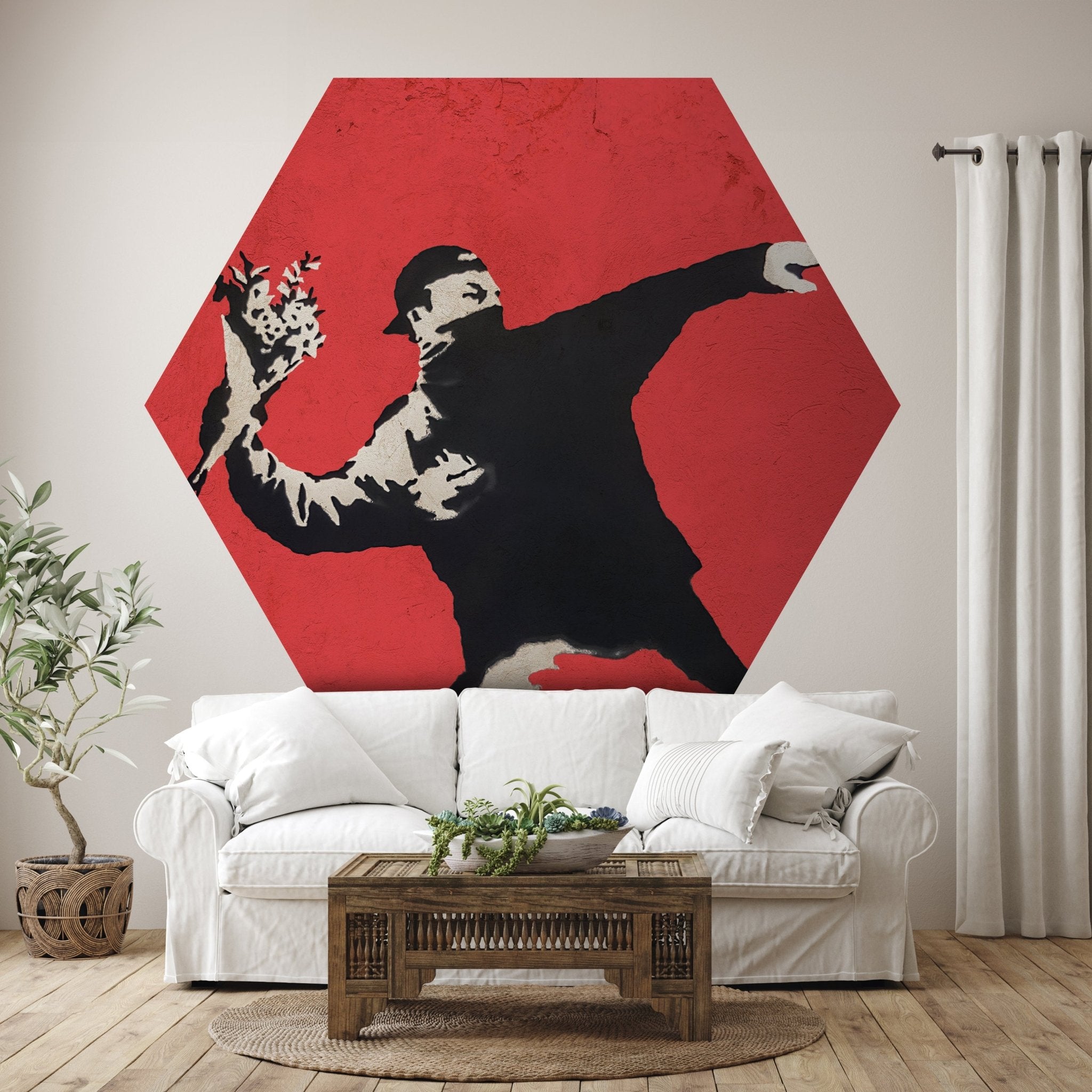 Hexagon-Fototapete Banksy Street Art M0070 - Bild 1 Hexagon-Fototapete Banksy Street Art M0070 - Bild 1