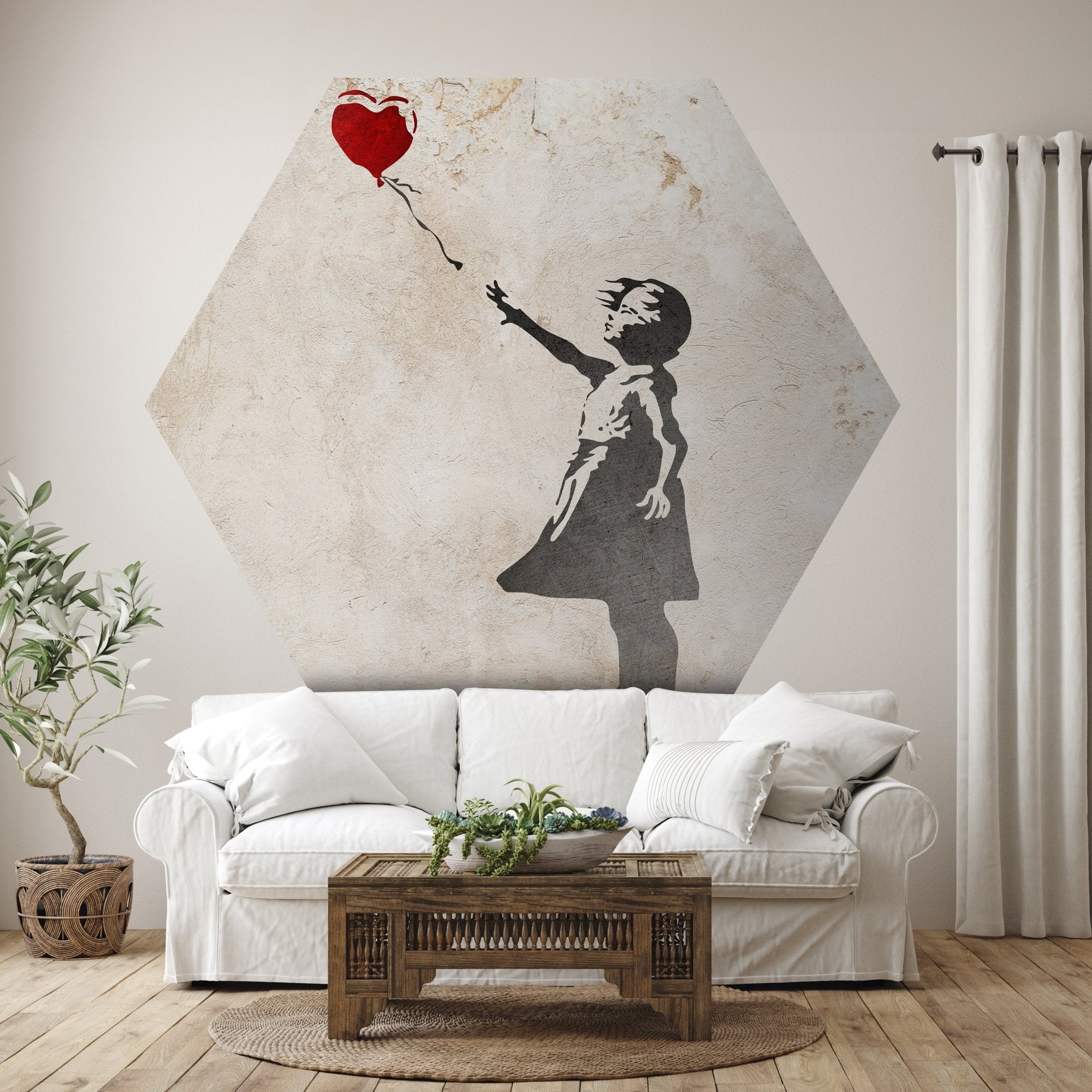 Hexagon-Fototapete Banksy Street Art M0074 - Bild 1 Hexagon-Fototapete Banksy Street Art M0074 - Bild 1