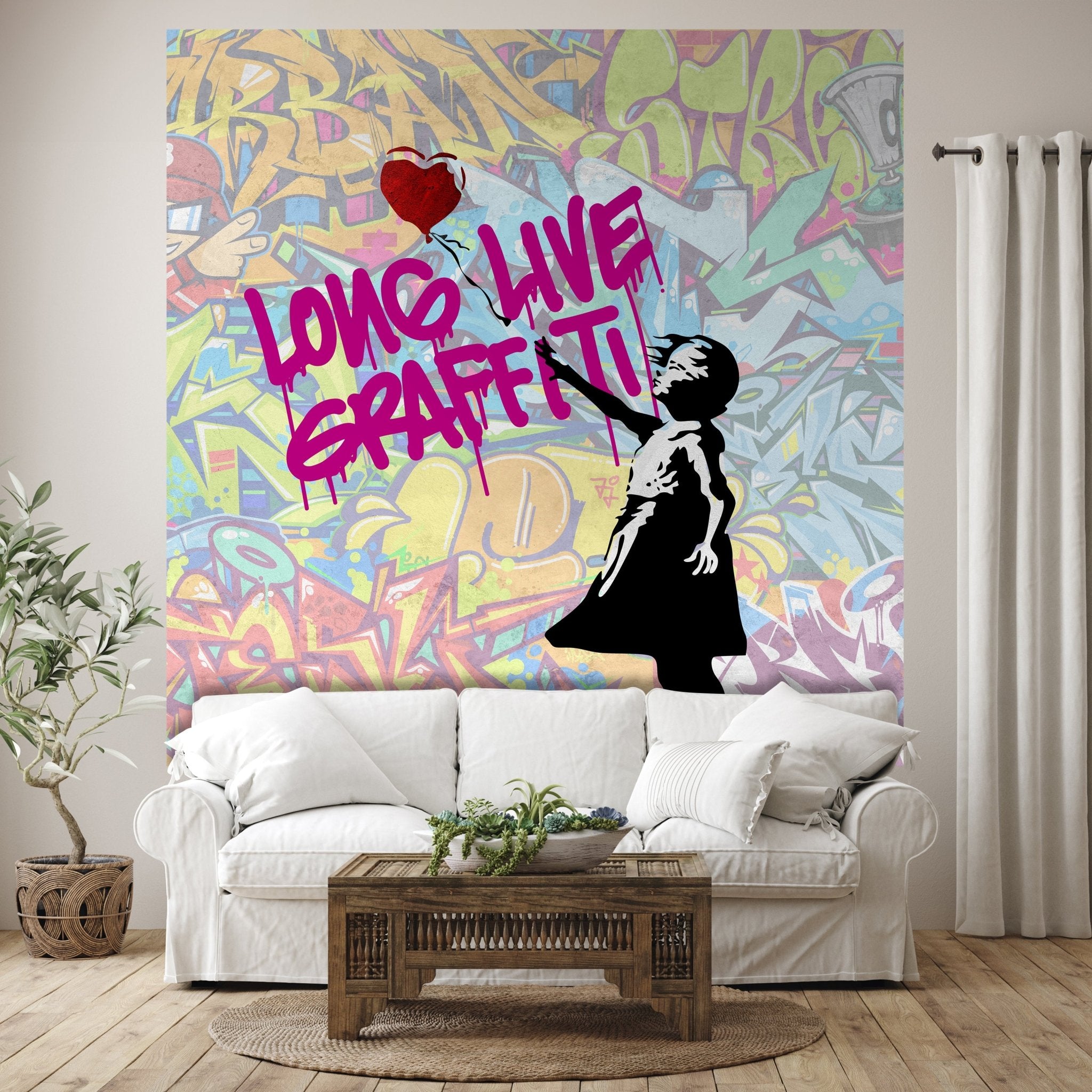 Quadratische Fototapete Banksy Street Art M0075 - Bild 1 Quadratische Fototapete Banksy Street Art M0075 - Bild 1