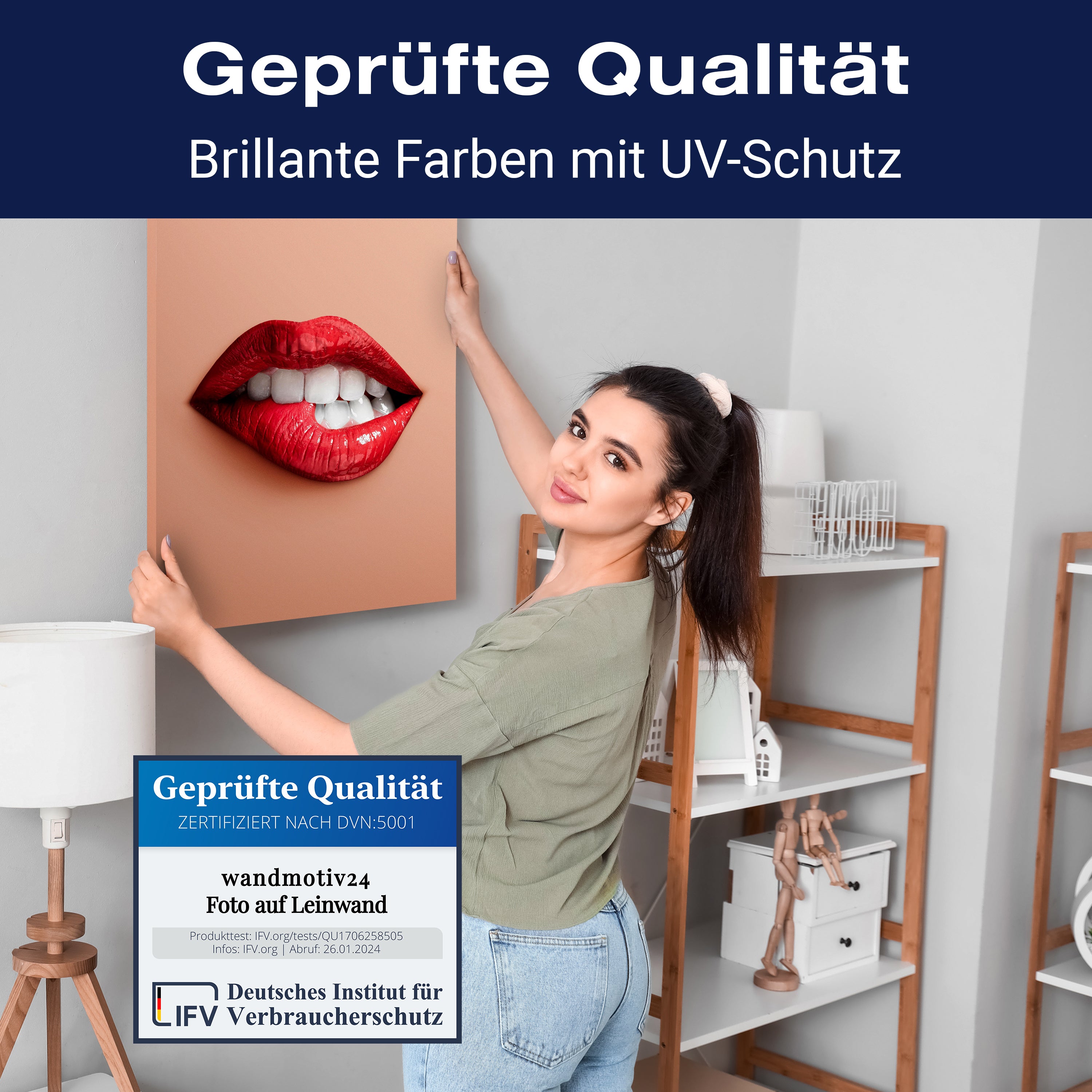 Leinwandbild Frauen Lippen M0078 kaufen - Bild 4 Leinwandbild Frauen Lippen M0078 kaufen - Bild 4