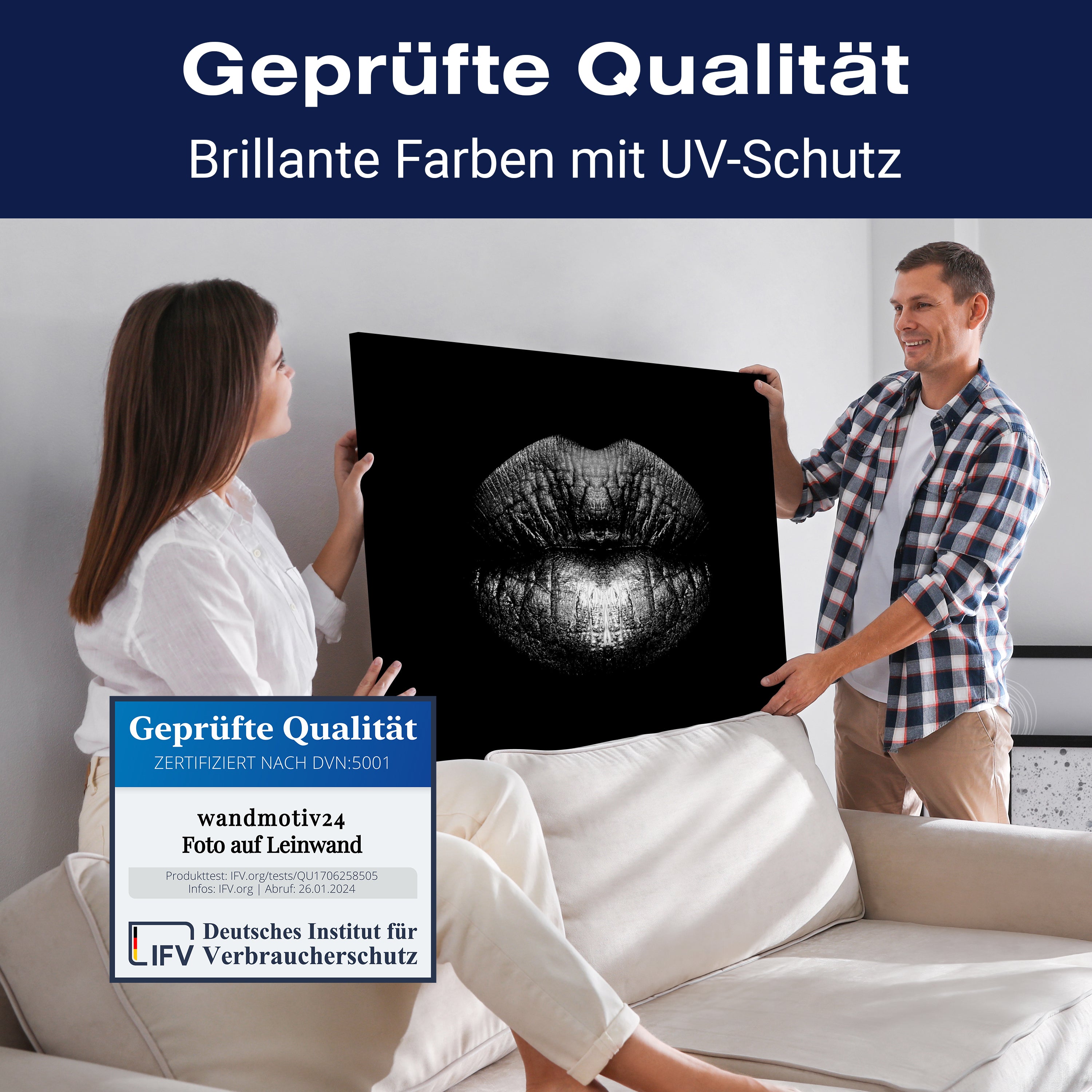 Leinwandbild Frauen Lippen M0085 kaufen - Bild 4 Leinwandbild Frauen Lippen M0085 kaufen - Bild 4