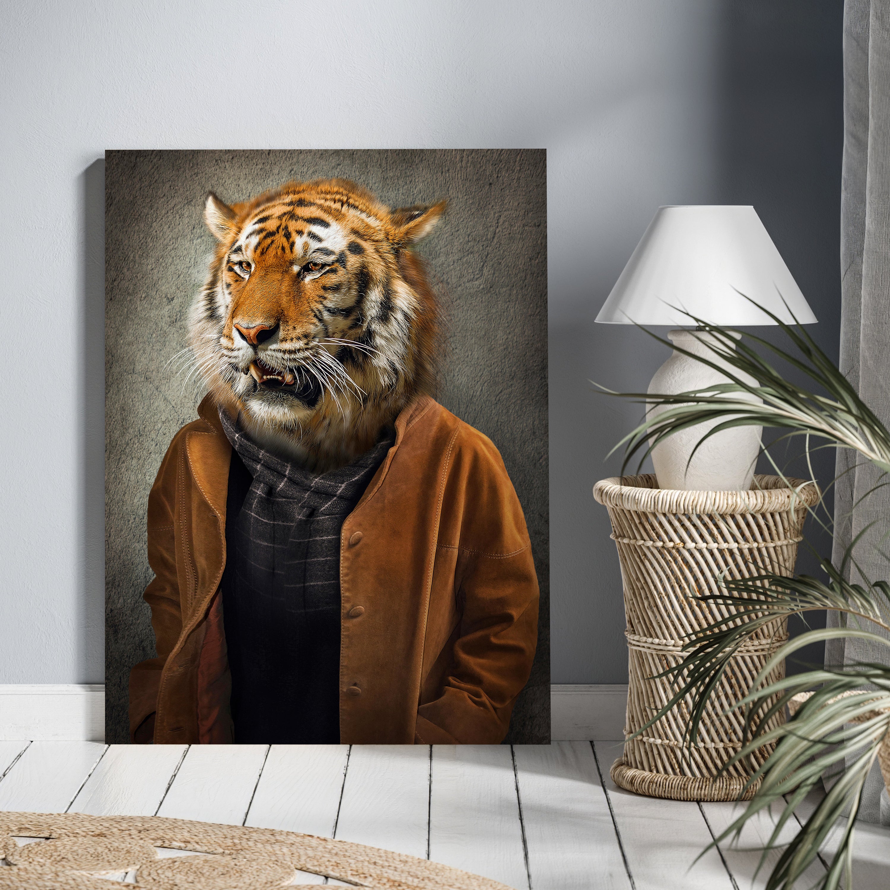 Leinwandbild Tiere, Hochformat, Casual Tiger M0093 kaufen - Bild 2 Leinwandbild Tiere, Hochformat, Casual Tiger M0093 kaufen - Bild 2