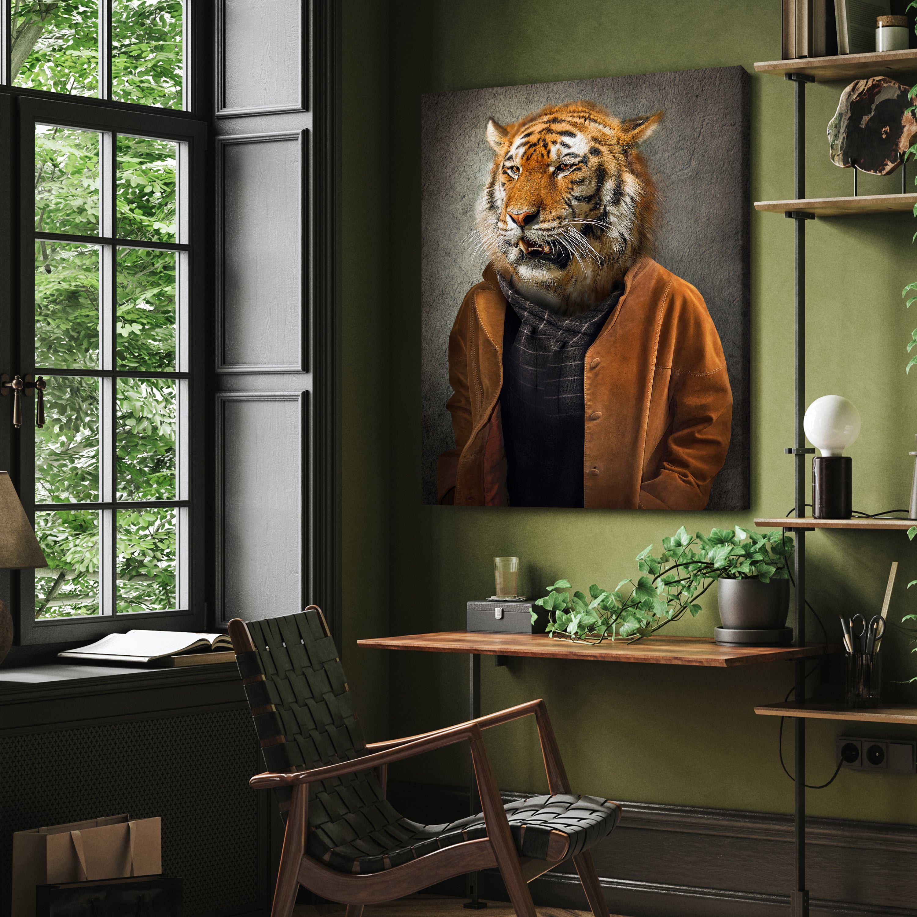 Leinwandbild Tiere, Hochformat, Casual Tiger M0093 kaufen - Bild 3 Leinwandbild Tiere, Hochformat, Casual Tiger M0093 kaufen - Bild 3