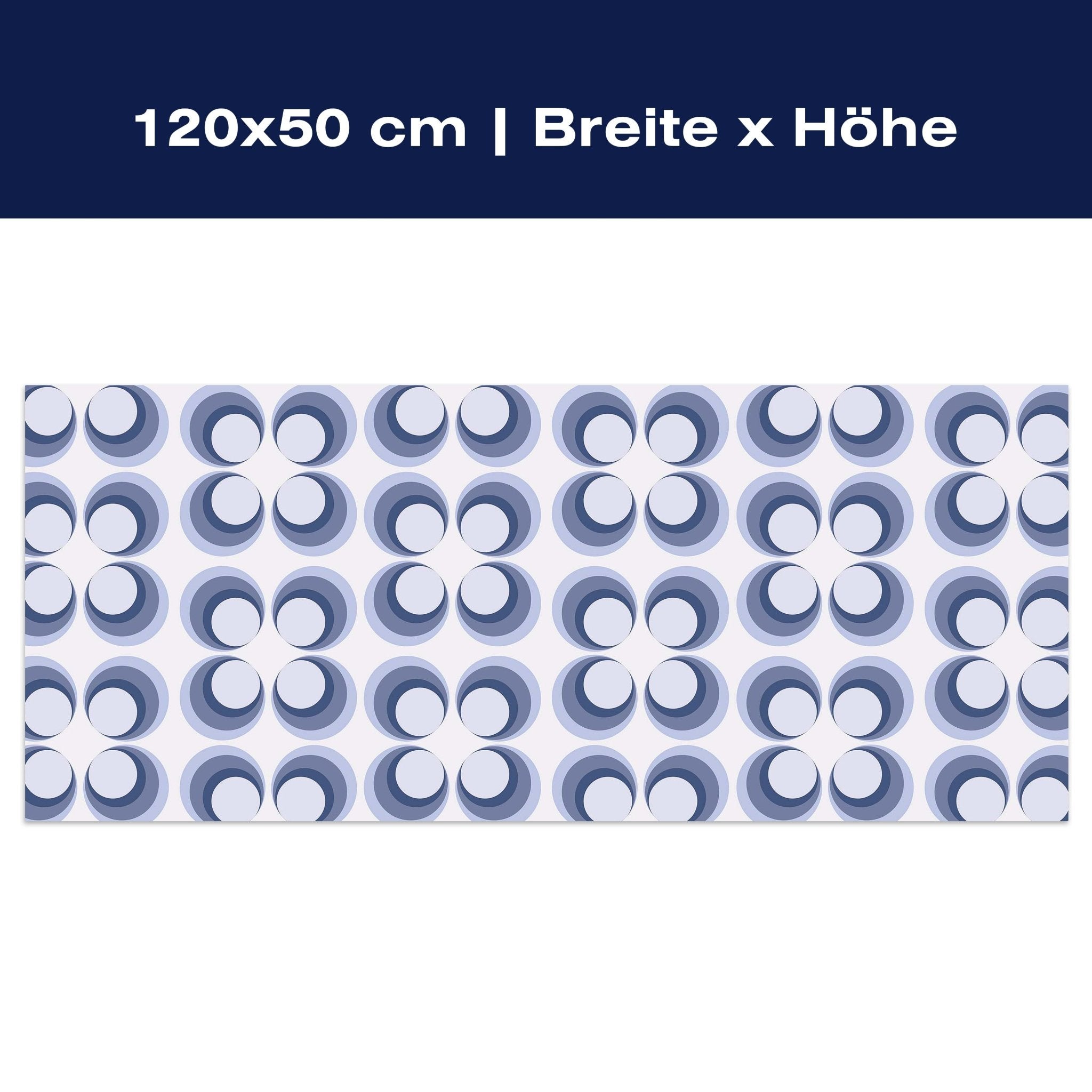 Leinwandbild Retrokreise Blau Muster M0099 Leinwandbild Retrokreise Blau Muster M0099