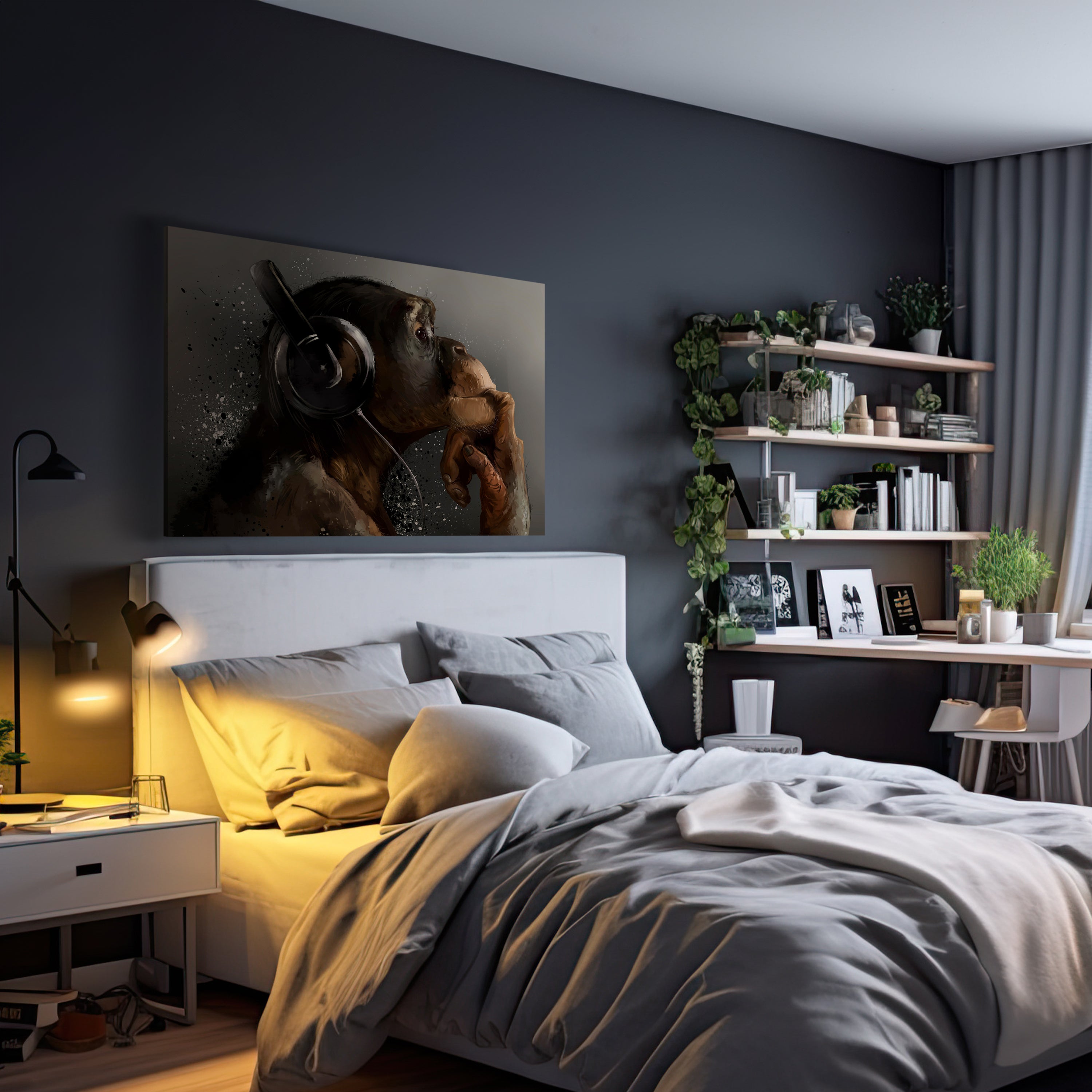 Leinwandbild Tiere, Querformat, Affe Kopfhörer M0099 kaufen - Bild 3 Leinwandbild Tiere, Querformat, Affe Kopfhörer M0099 kaufen - Bild 3