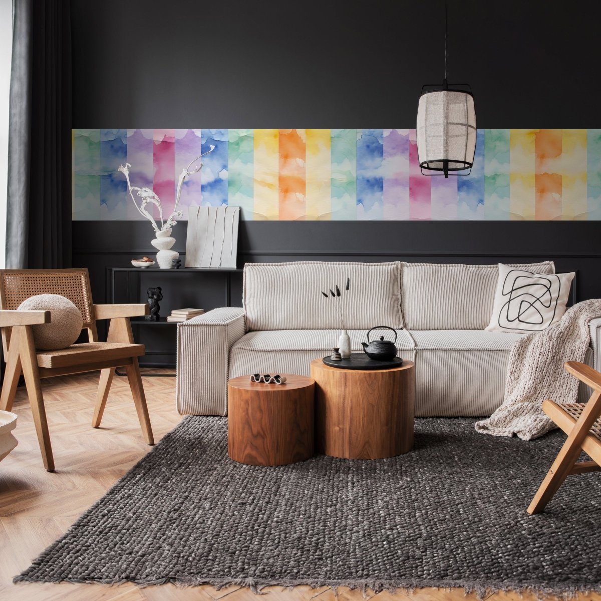 Panorama-Fototapete buntes Aquarell M0100 - Bild 2 Panorama-Fototapete buntes Aquarell M0100 - Bild 2