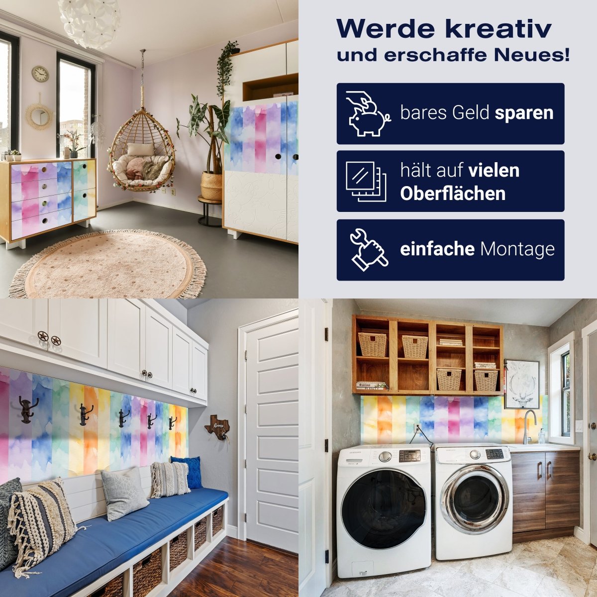 Panorama-Fototapete buntes Aquarell M0100 - Bild 7 Panorama-Fototapete buntes Aquarell M0100 - Bild 7