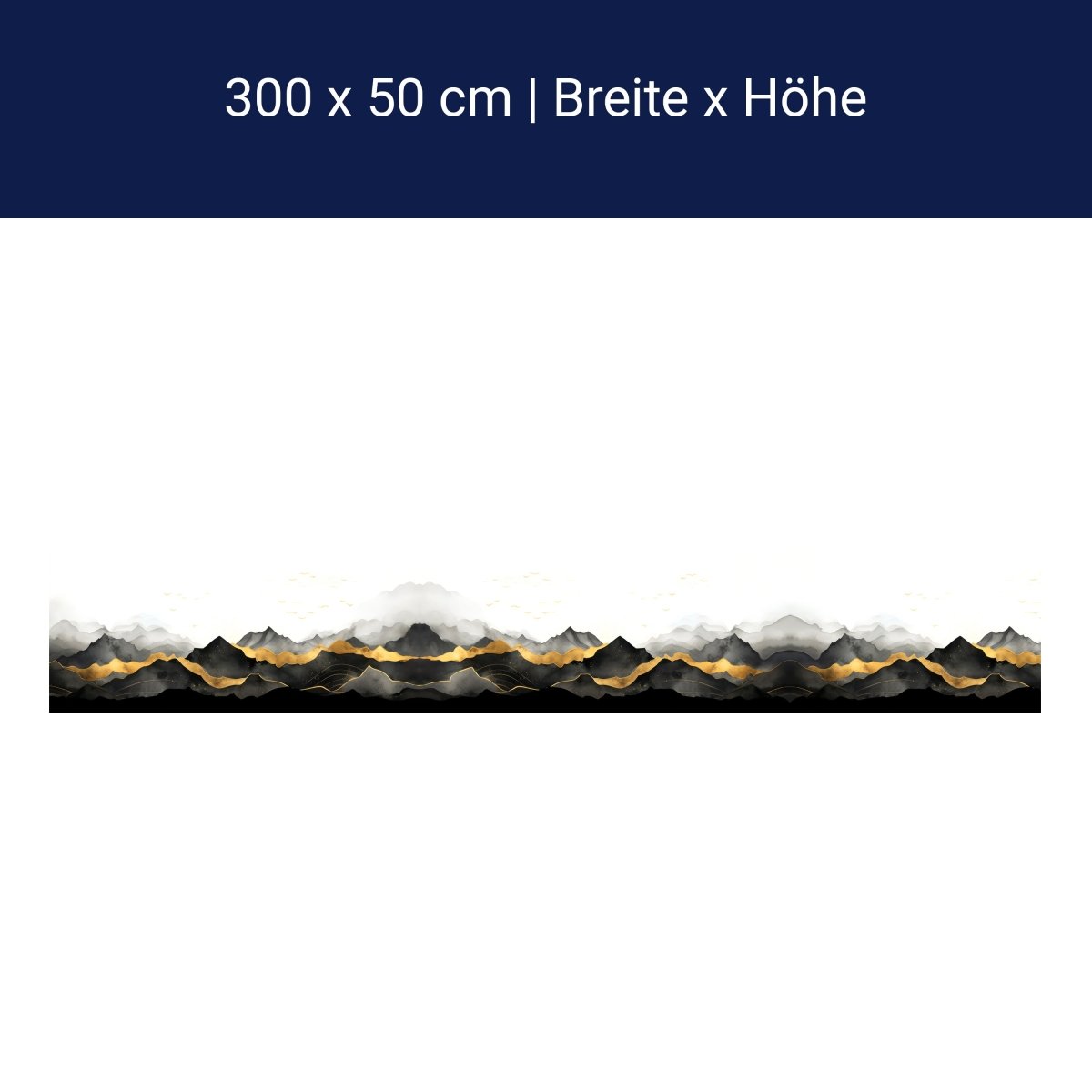 Panorama-Fototapete Aquarell goldene Berge M0102 Panorama-Fototapete Aquarell goldene Berge M0102