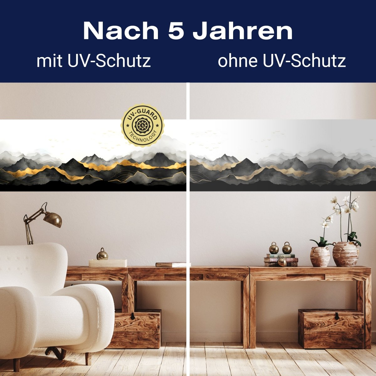 Panorama-Fototapete Aquarell goldene Berge M0102 - Bild 9 Panorama-Fototapete Aquarell goldene Berge M0102 - Bild 9