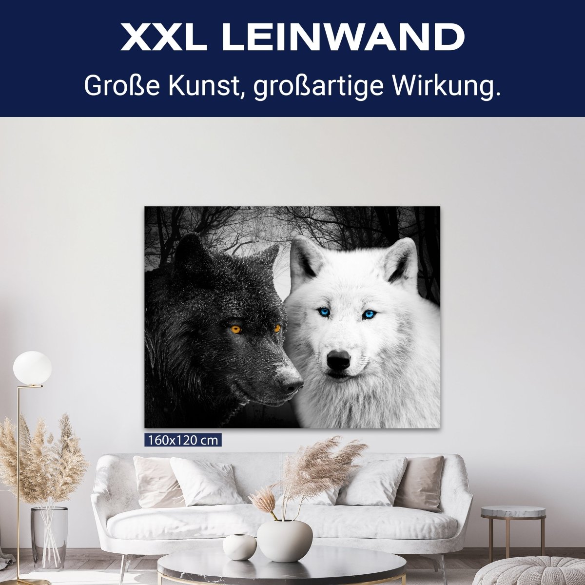 Leinwandbild Tiere, Querformat, Wölfe Schwarz & Weiß M0103 kaufen - Bild 9 Leinwandbild Tiere, Querformat, Wölfe Schwarz & Weiß M0103 kaufen - Bild 9