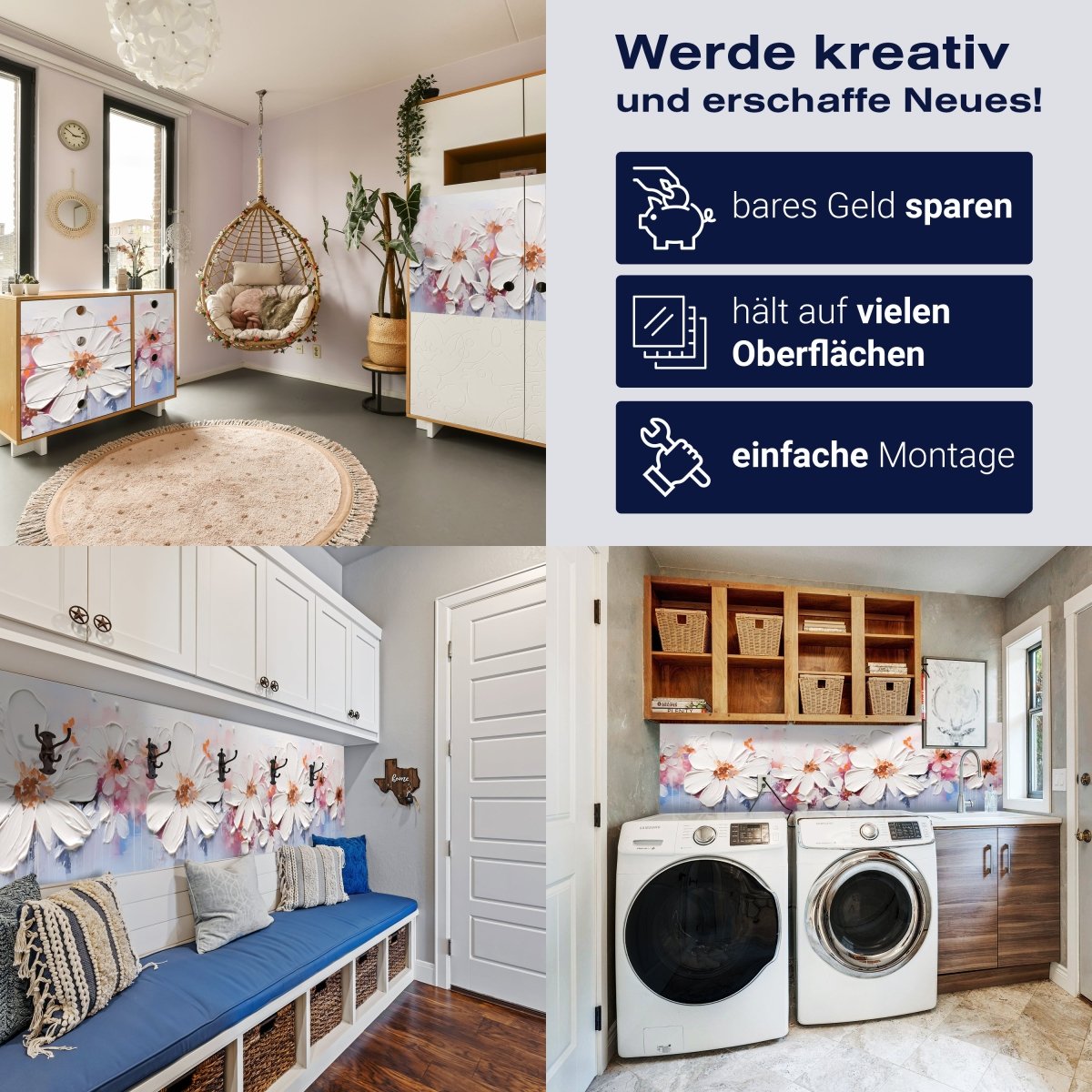 Panorama-Fototapete gemalte Blumen M0108 - Bild 7 Panorama-Fototapete gemalte Blumen M0108 - Bild 7