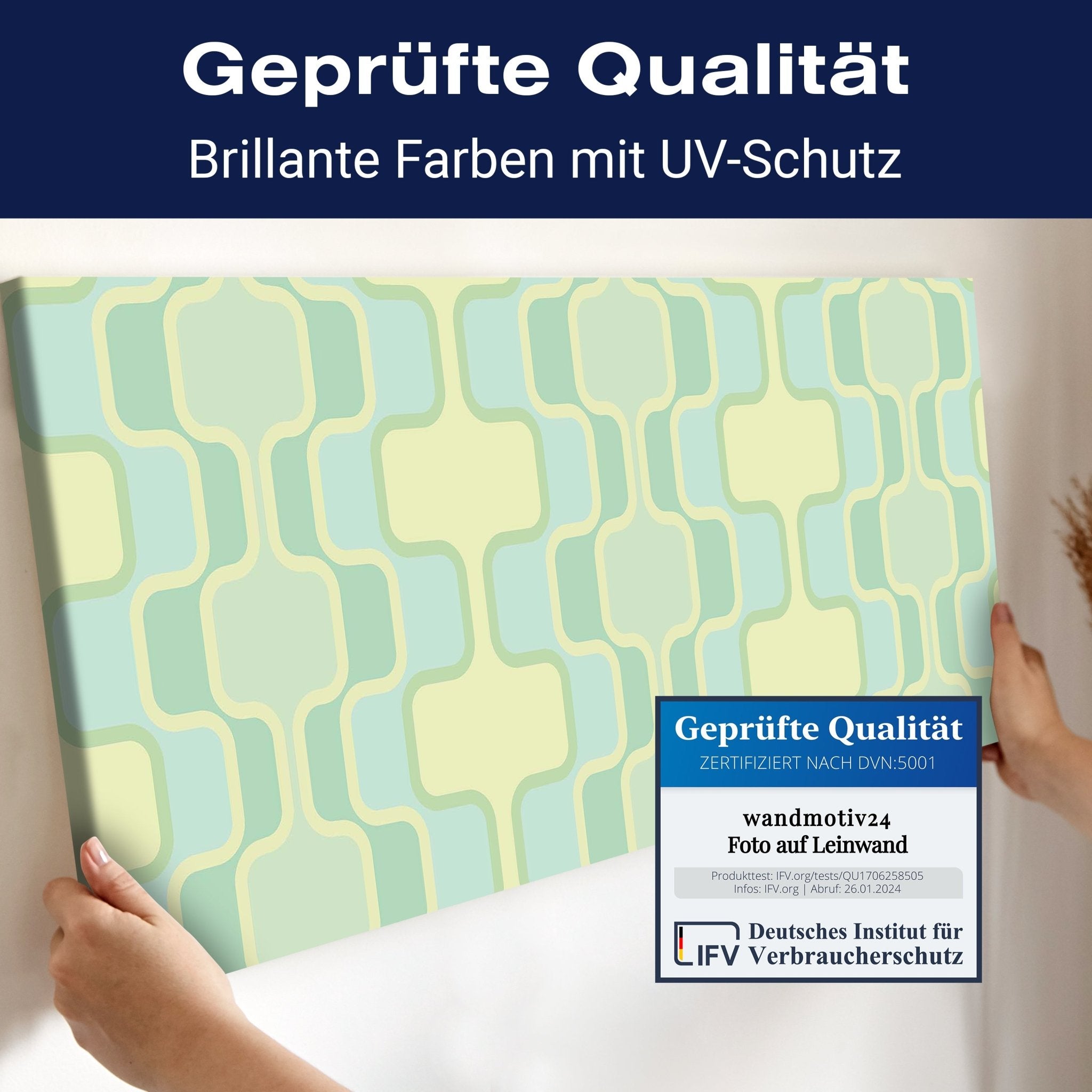 Leinwandbild Retromuster Pastellgrün Muster M0109 kaufen - Bild 4 Leinwandbild Retromuster Pastellgrün Muster M0109 kaufen - Bild 4