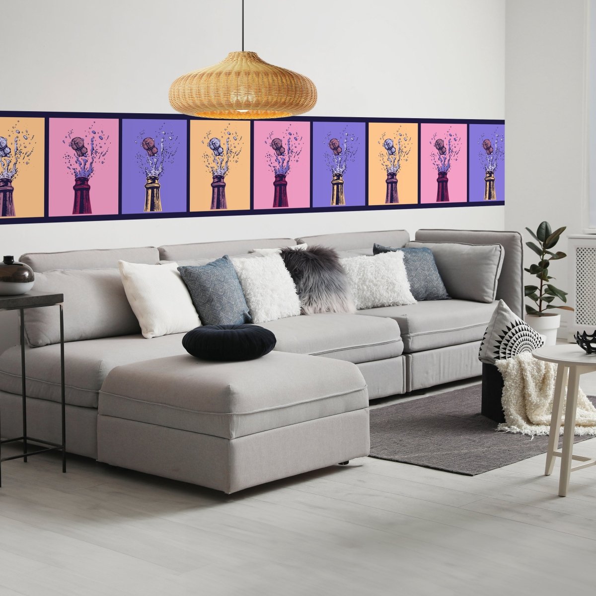 Panorama-Fototapete Sektflaschen M0117 - Bild 1 Panorama-Fototapete Sektflaschen M0117 - Bild 1