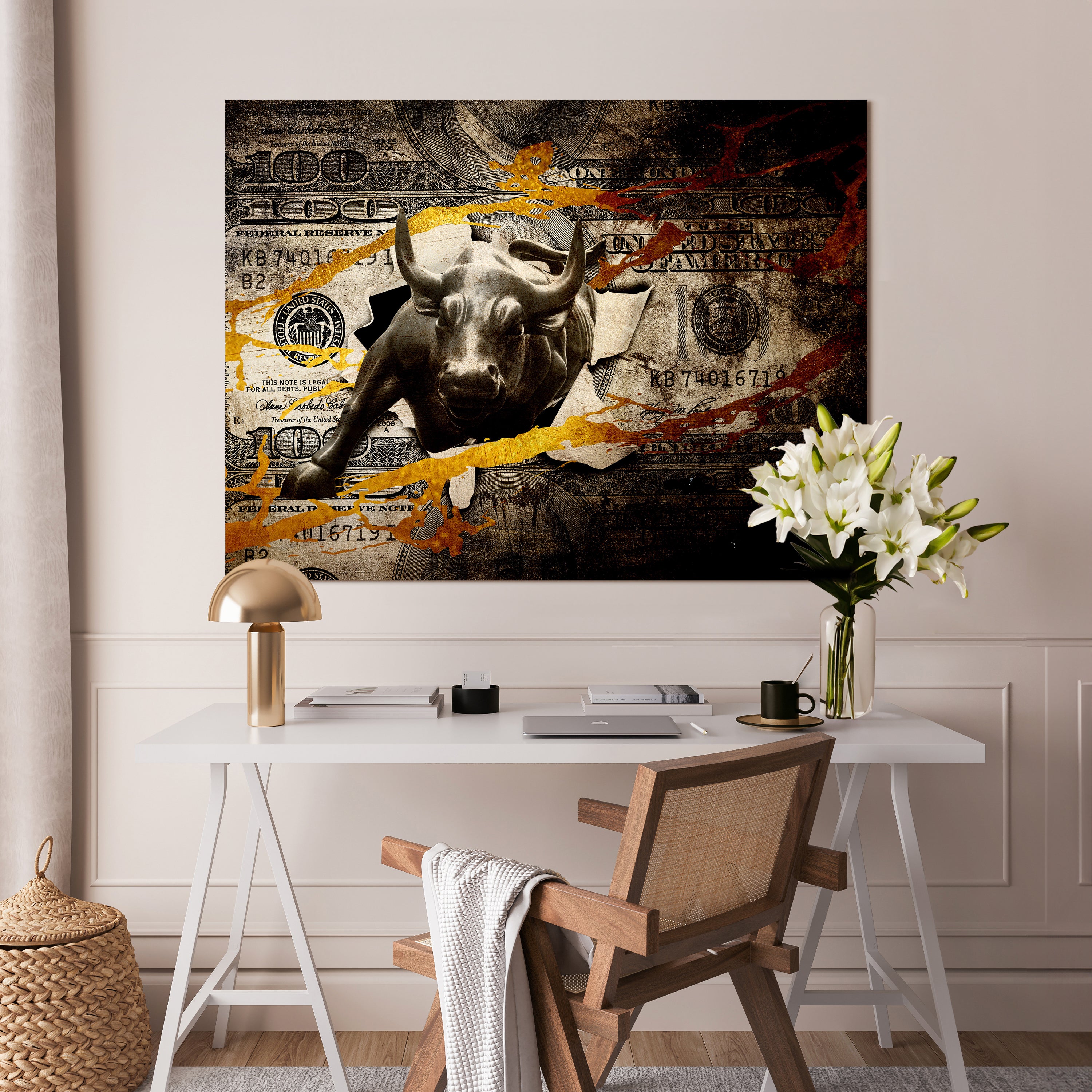 Leinwandbild Motivation, Querformat, Stier Geld M0129 kaufen - Bild 2 Leinwandbild Motivation, Querformat, Stier Geld M0129 kaufen - Bild 2