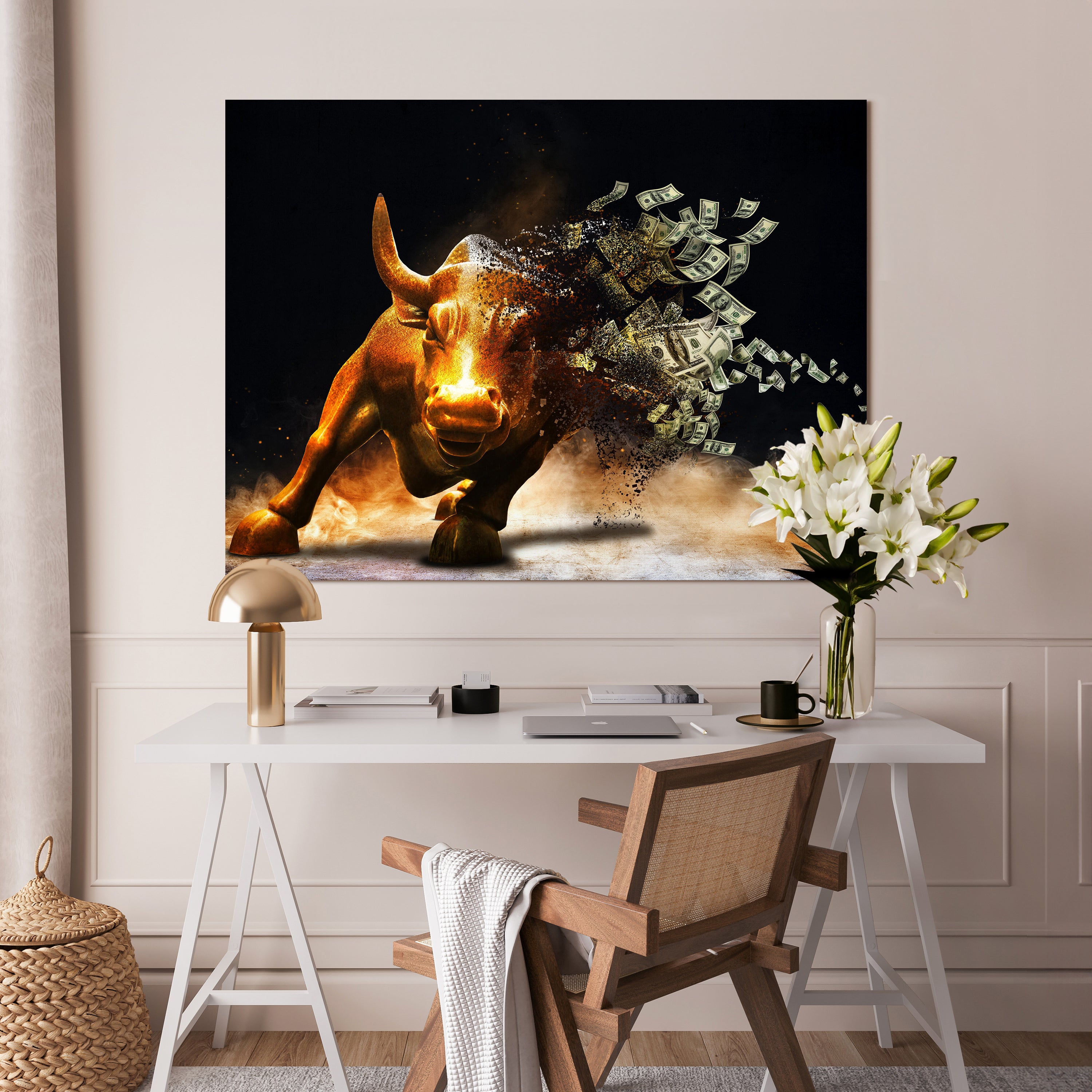Leinwandbild Motivation, Querformat, Stier Moneybull M0133 kaufen - Bild 2 Leinwandbild Motivation, Querformat, Stier Moneybull M0133 kaufen - Bild 2