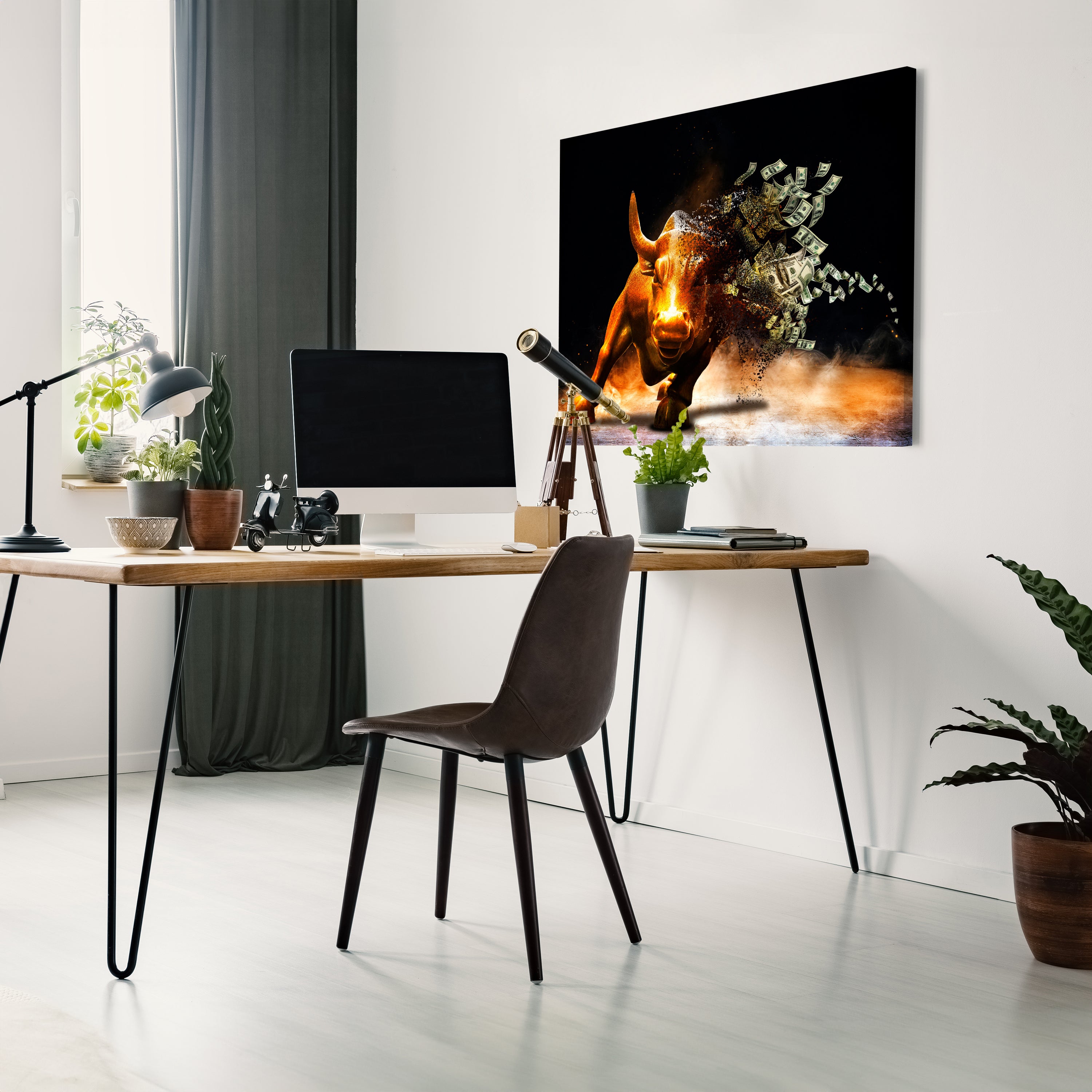 Leinwandbild Motivation, Querformat, Stier Moneybull M0133 kaufen - Bild 3 Leinwandbild Motivation, Querformat, Stier Moneybull M0133 kaufen - Bild 3