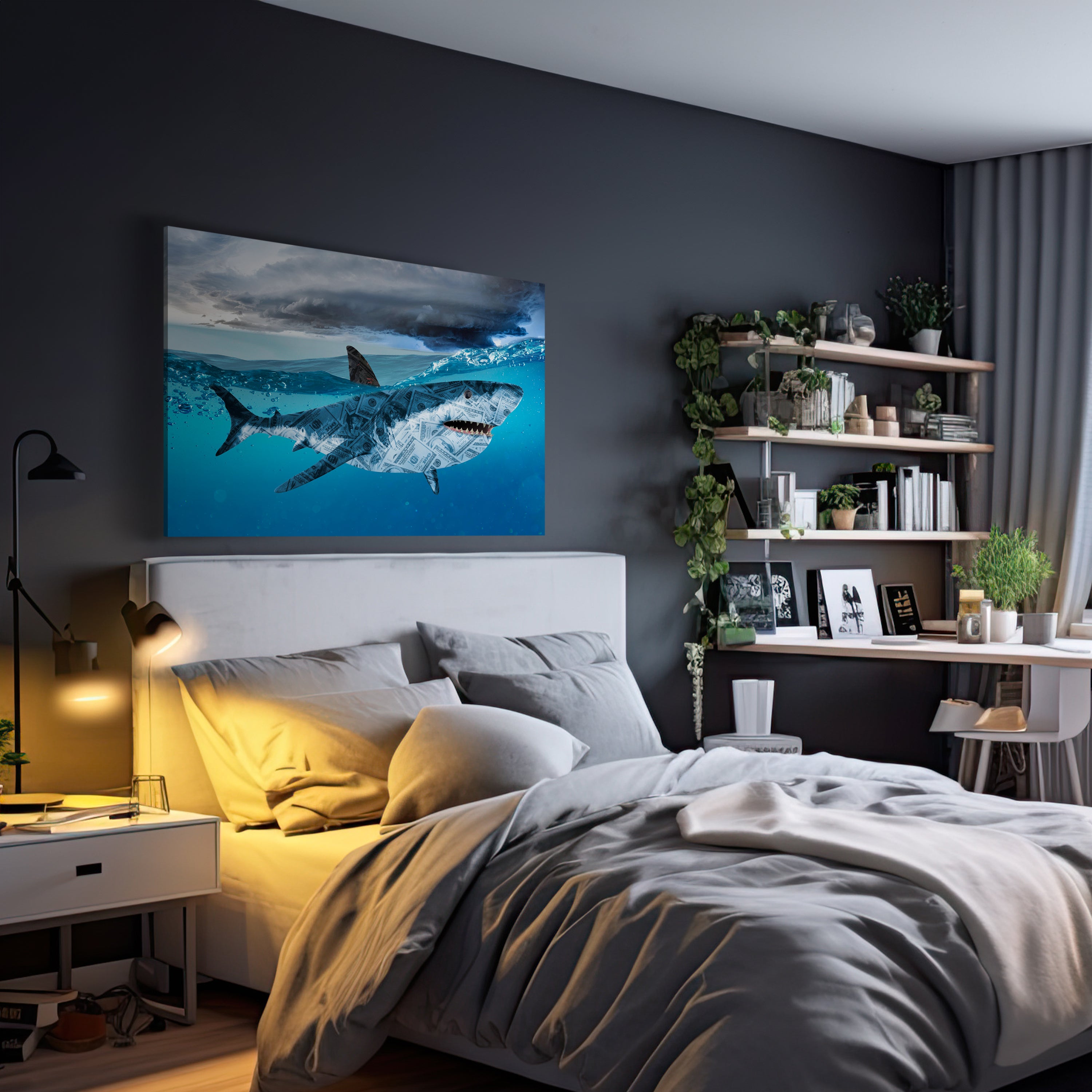 Leinwandbild Motivation, Querformat, Hai Moneyshark M0134 kaufen - Bild 3 Leinwandbild Motivation, Querformat, Hai Moneyshark M0134 kaufen - Bild 3