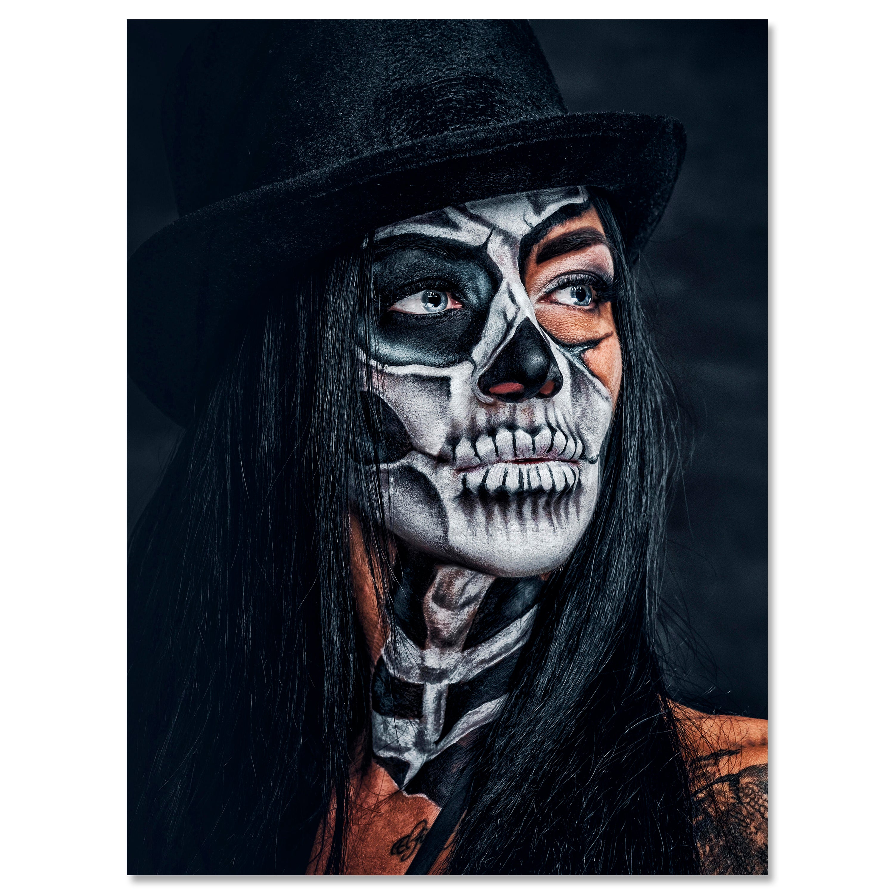 Leinwandbild starke Frauen, Hochformat, Frau mit Totenkopf Makeup M0139 kaufen - Bild 1 Leinwandbild starke Frauen, Hochformat, Frau mit Totenkopf Makeup M0139 kaufen - Bild 1