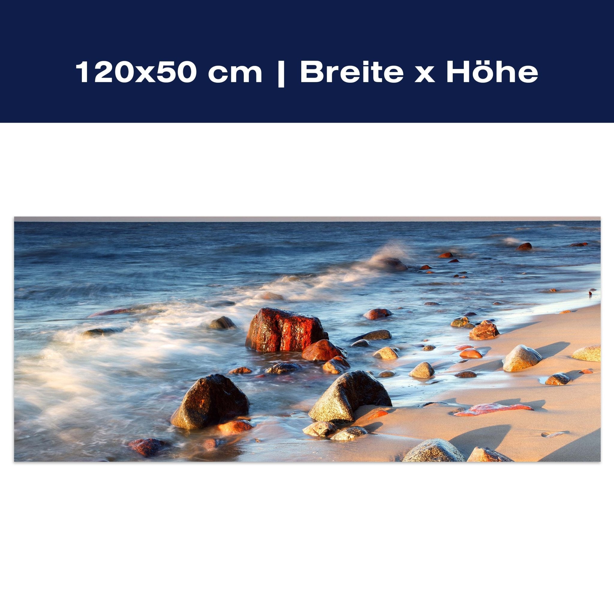 Leinwandbild Steinstrand Natur M0223 Leinwandbild Steinstrand Natur M0223