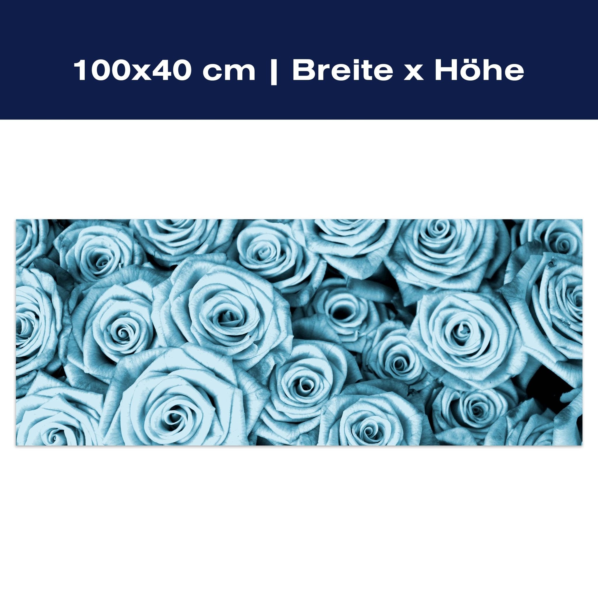 Leinwandbild Blaues Rosenfeld Blüte M0228 Leinwandbild Blaues Rosenfeld Blüte M0228