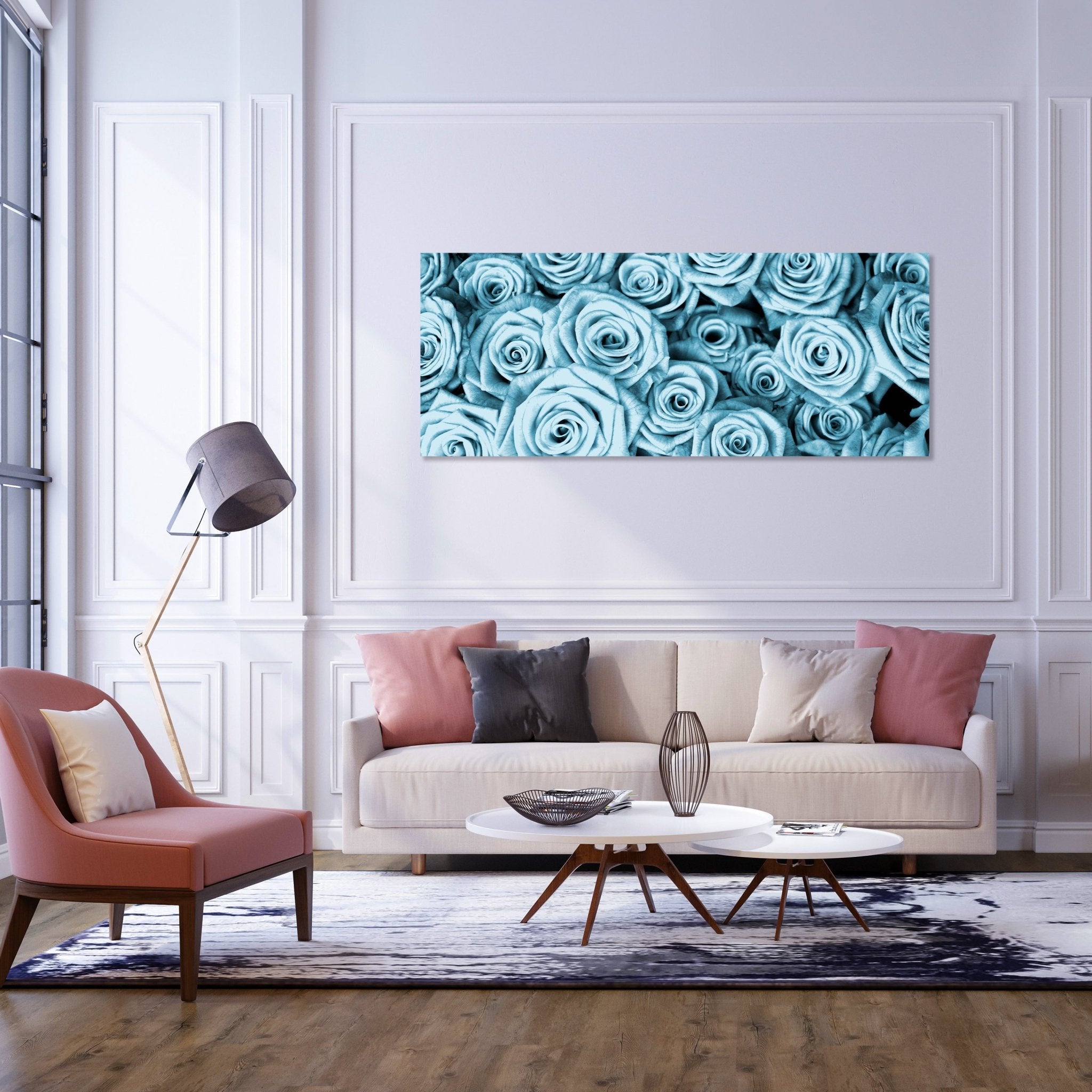 Leinwandbild Blaues Rosenfeld Blüte M0228 kaufen - Bild 2 Leinwandbild Blaues Rosenfeld Blüte M0228 kaufen - Bild 2