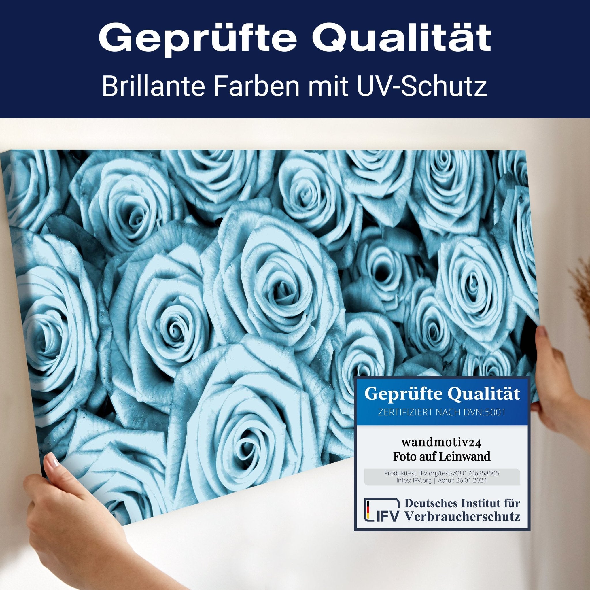 Leinwandbild Blaues Rosenfeld Blüte M0228 kaufen - Bild 4 Leinwandbild Blaues Rosenfeld Blüte M0228 kaufen - Bild 4