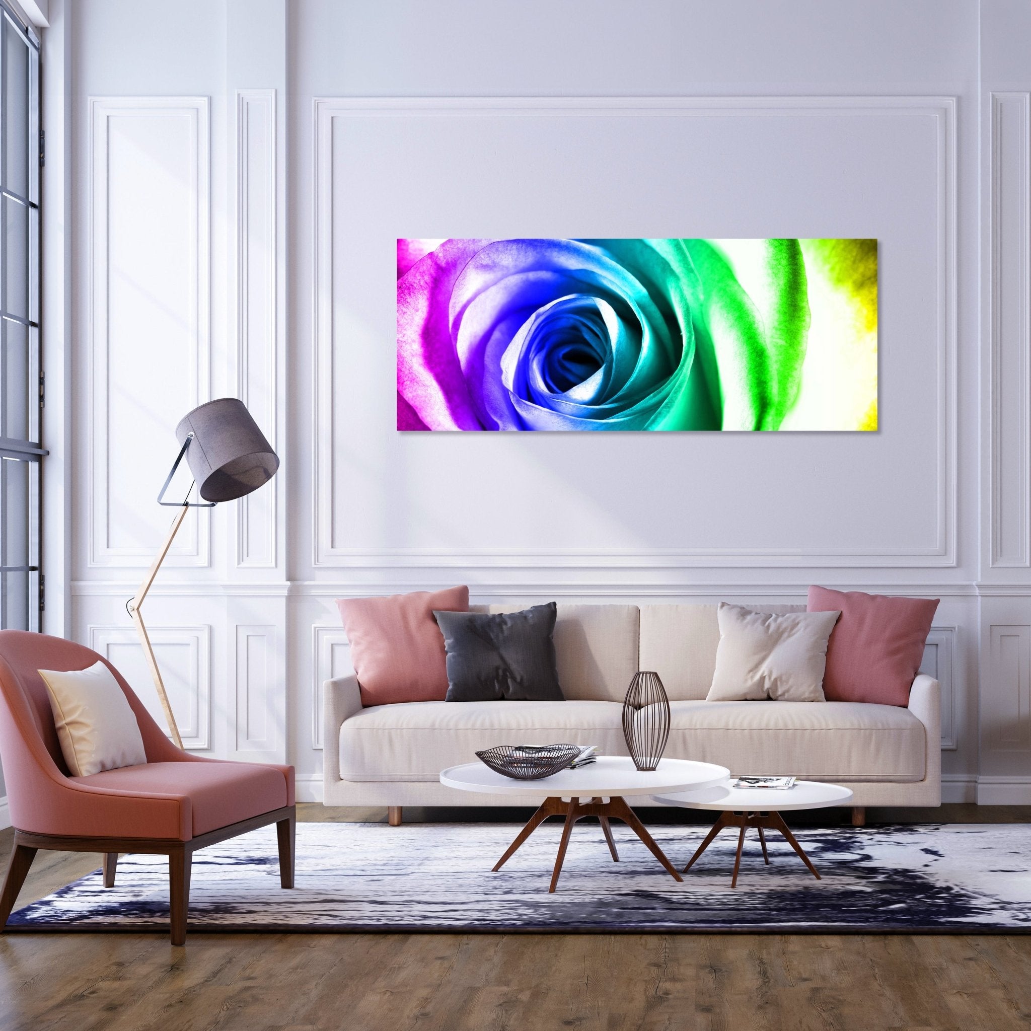 Leinwandbild Regenbogenrose Blüte M0230 kaufen - Bild 2 Leinwandbild Regenbogenrose Blüte M0230 kaufen - Bild 2