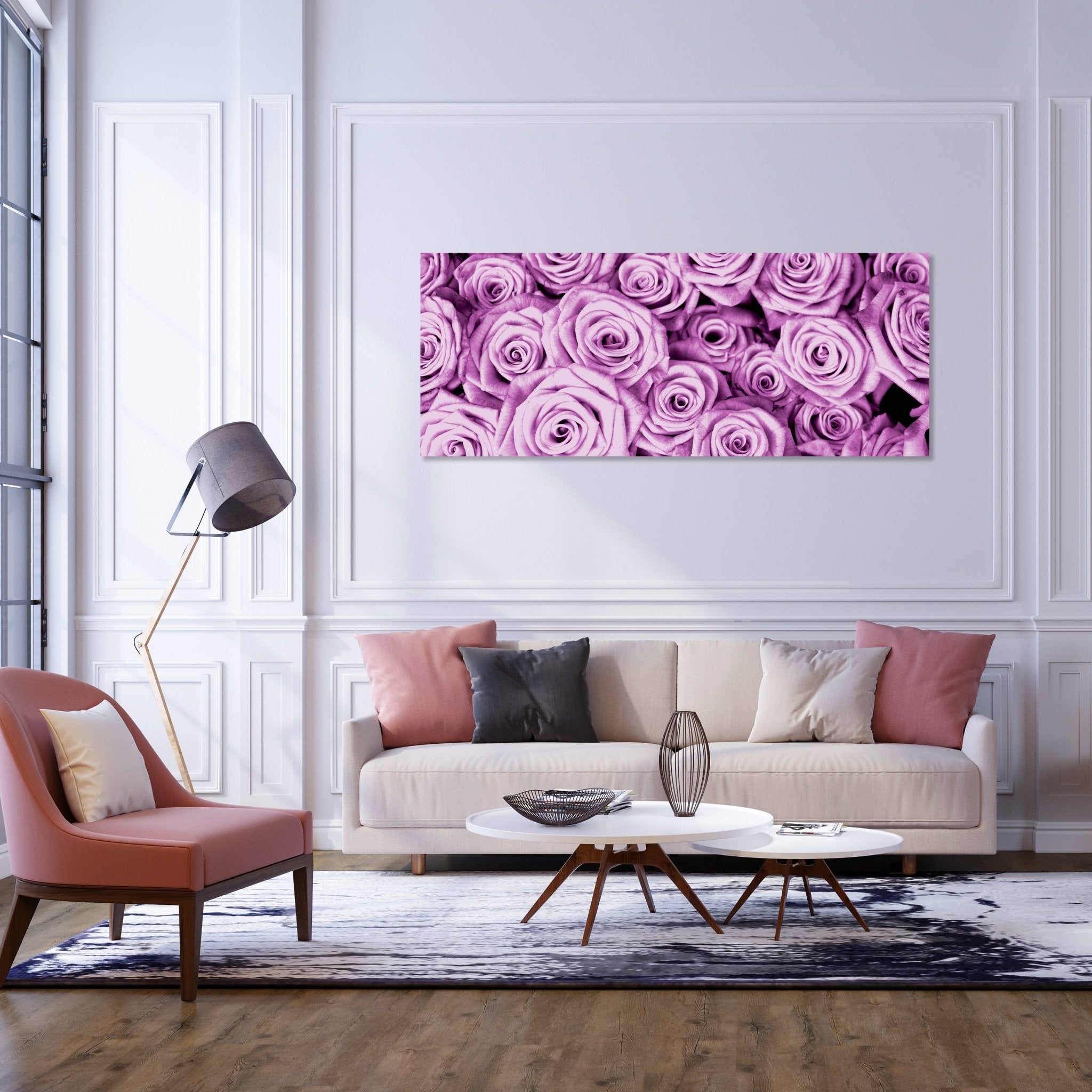Leinwandbild violettes Rosenfeld Blüte M0232 kaufen - Bild 2 Leinwandbild violettes Rosenfeld Blüte M0232 kaufen - Bild 2